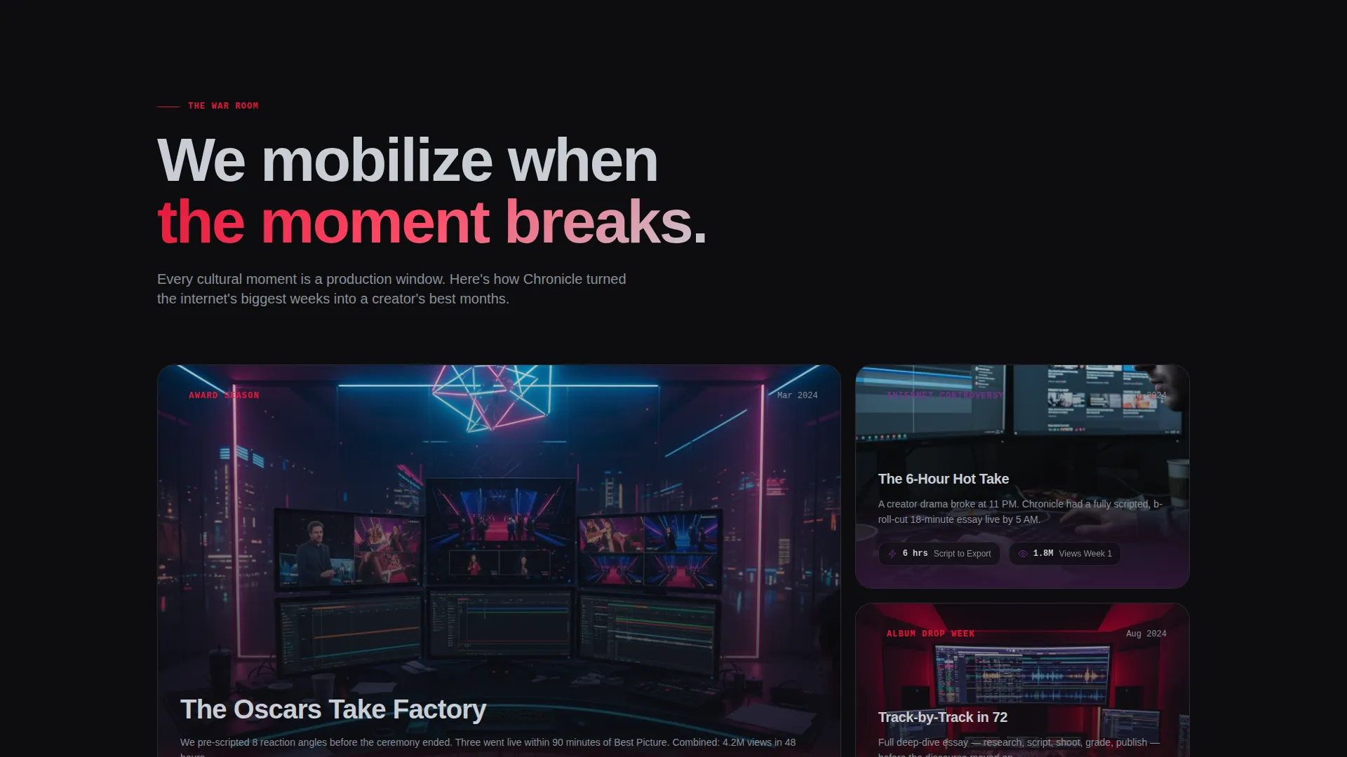 Commentary Production Company Landing Page Template
