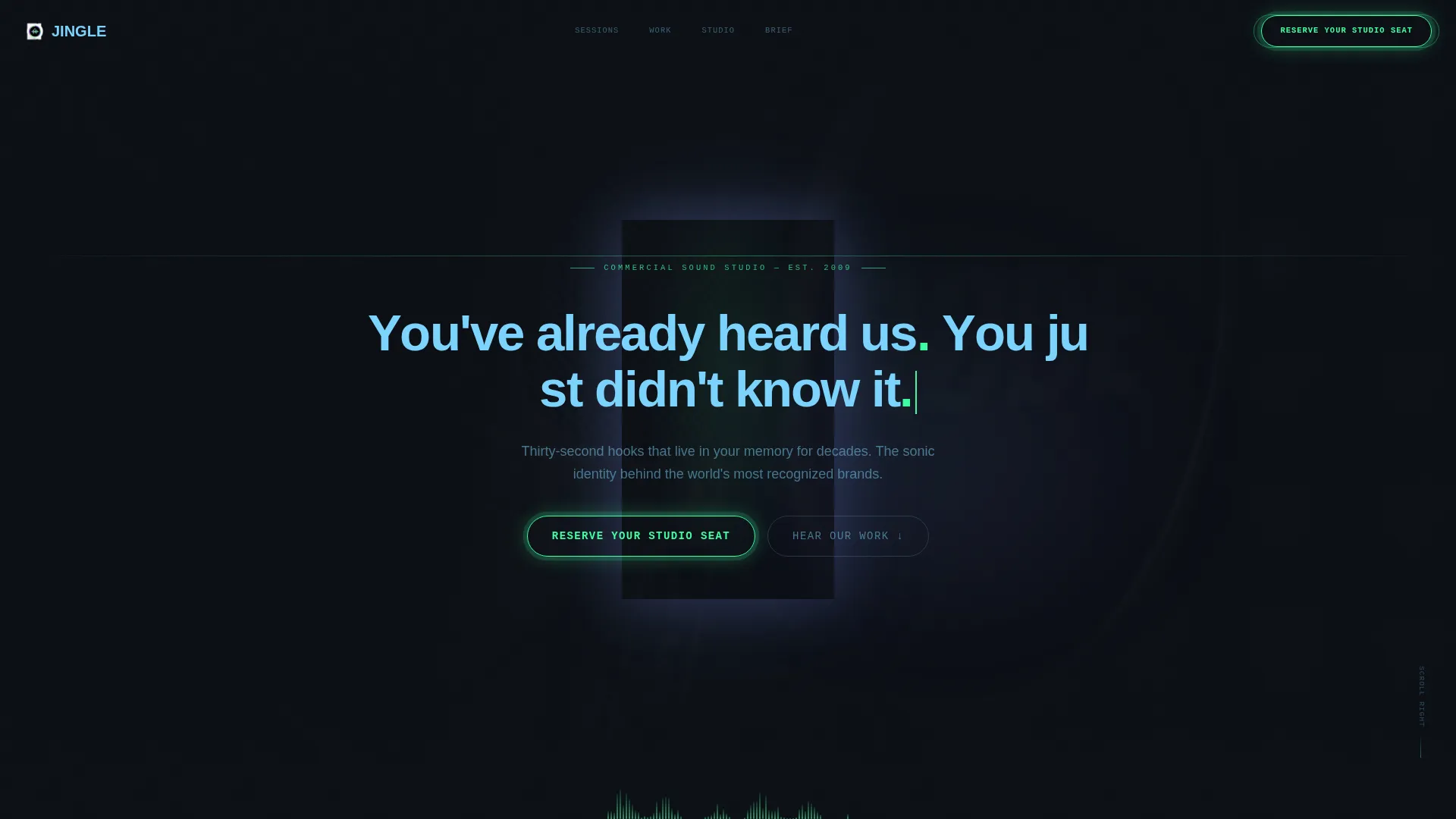 Commercial Jingle Studio Landing Page Template
