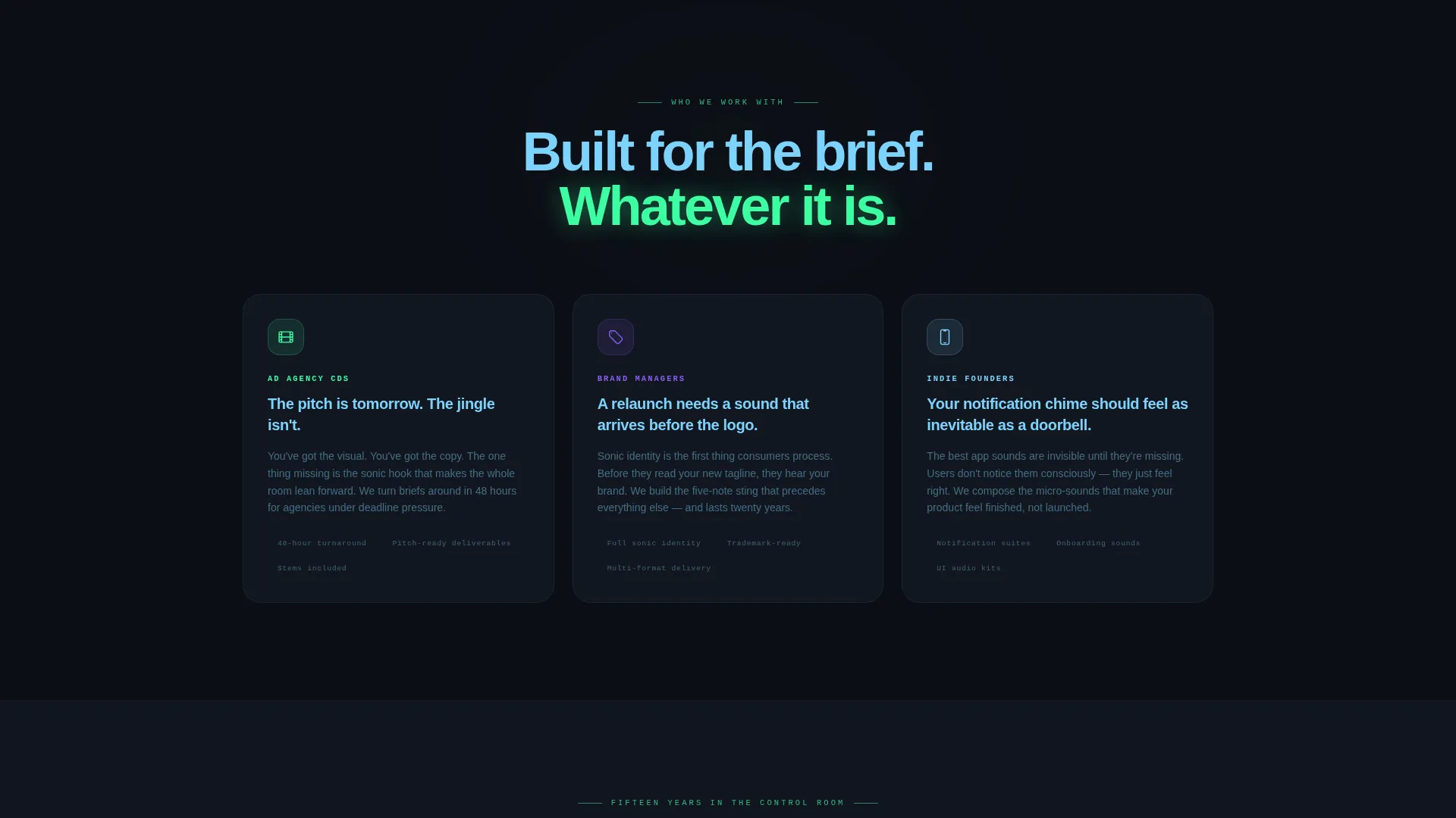 Commercial Jingle Studio Landing Page Template