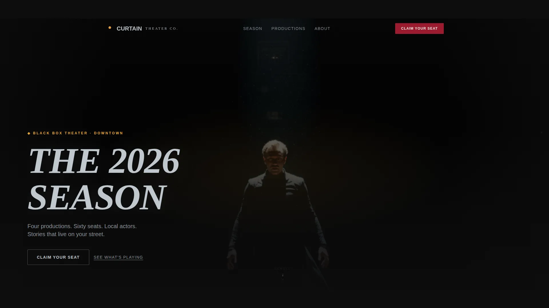 Immersive Community Theater Landing Page Template