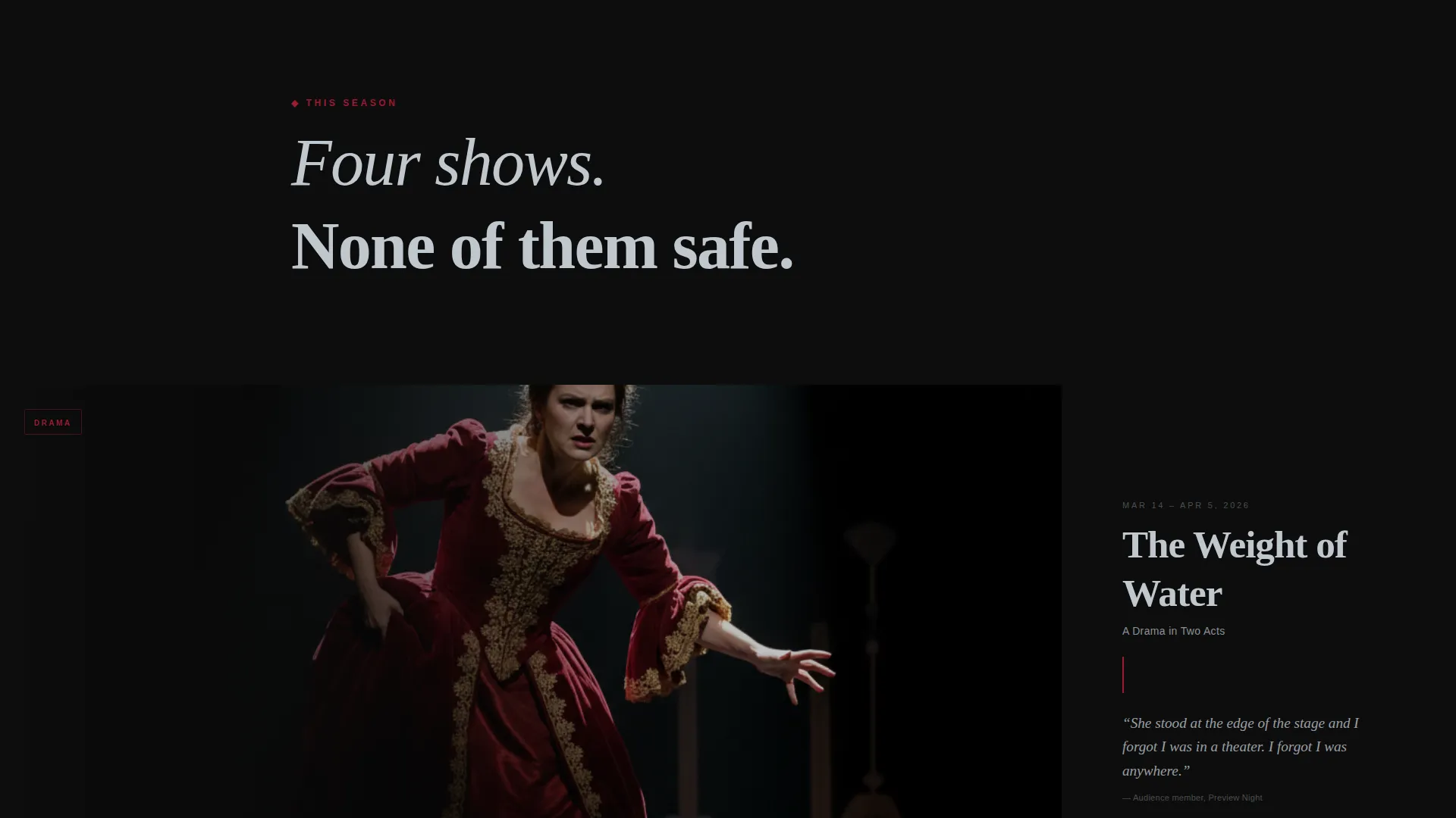Immersive Community Theater Landing Page Template