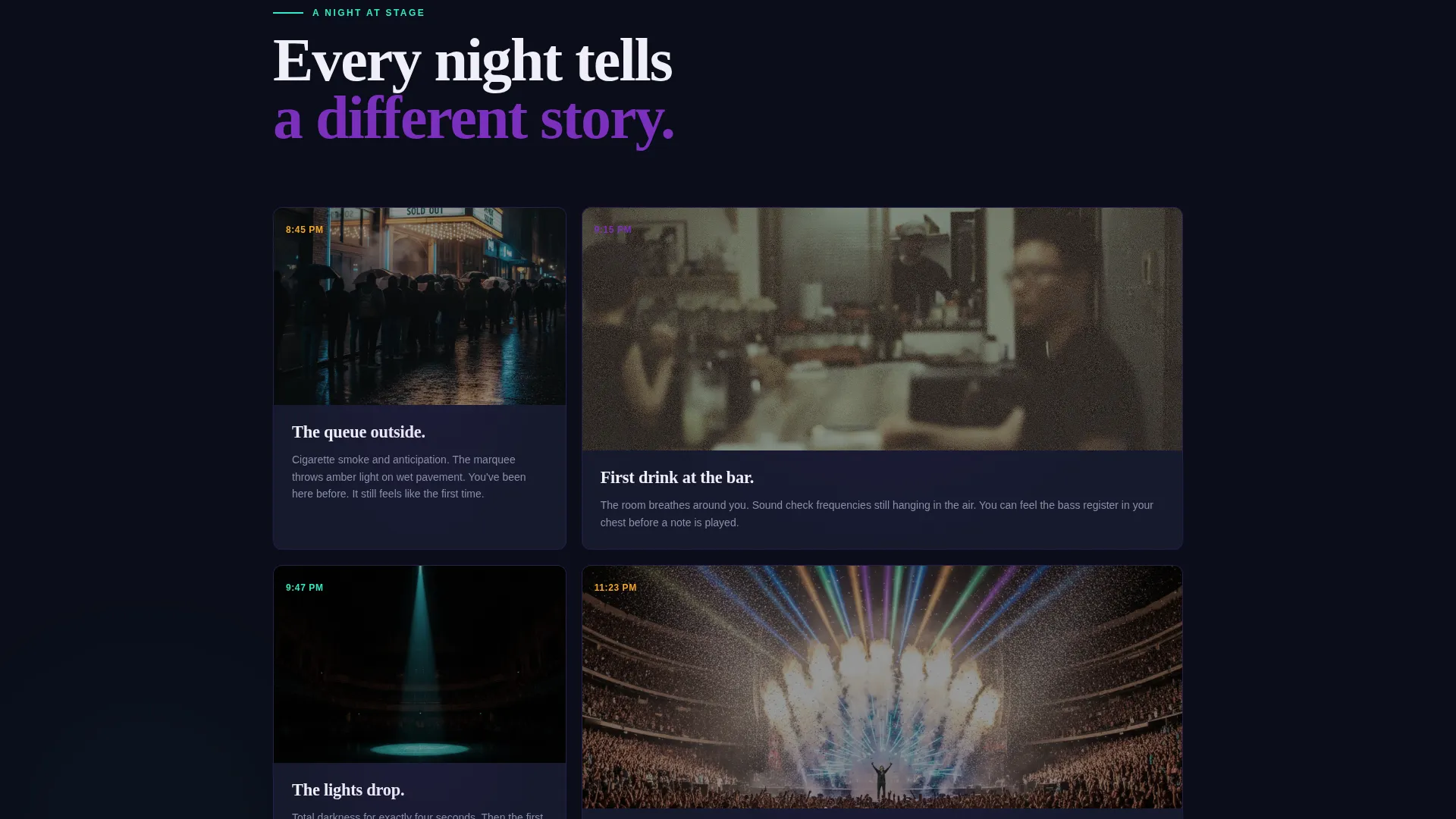 Concert Hall Landing Page Template for Live Venues