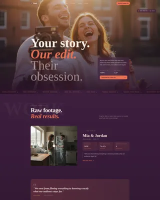Cinematic Couple Vlog Production Landing Page