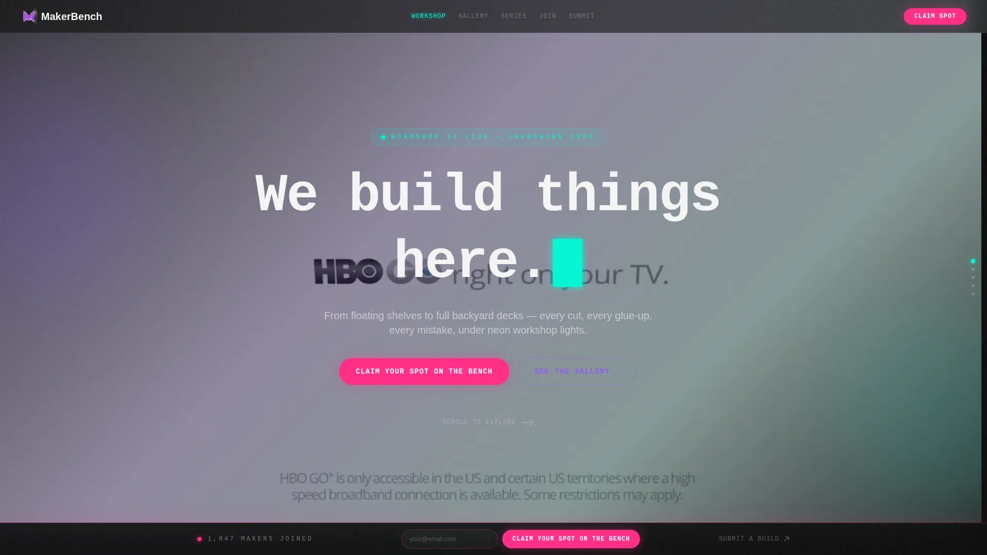 DIY Channel Horizontal Scroll Landing Page
