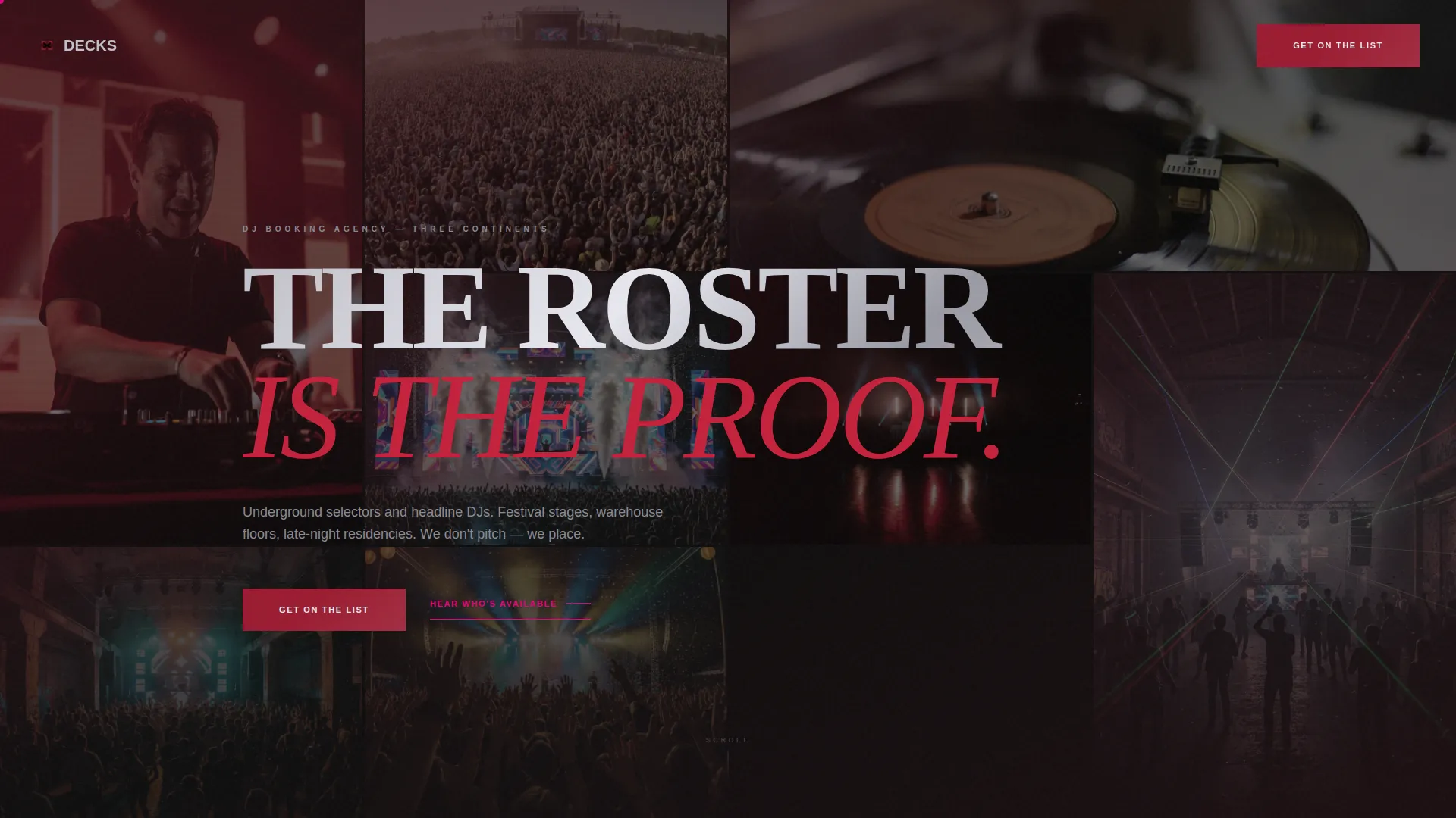 DJ Booking Agency Landing Page Template