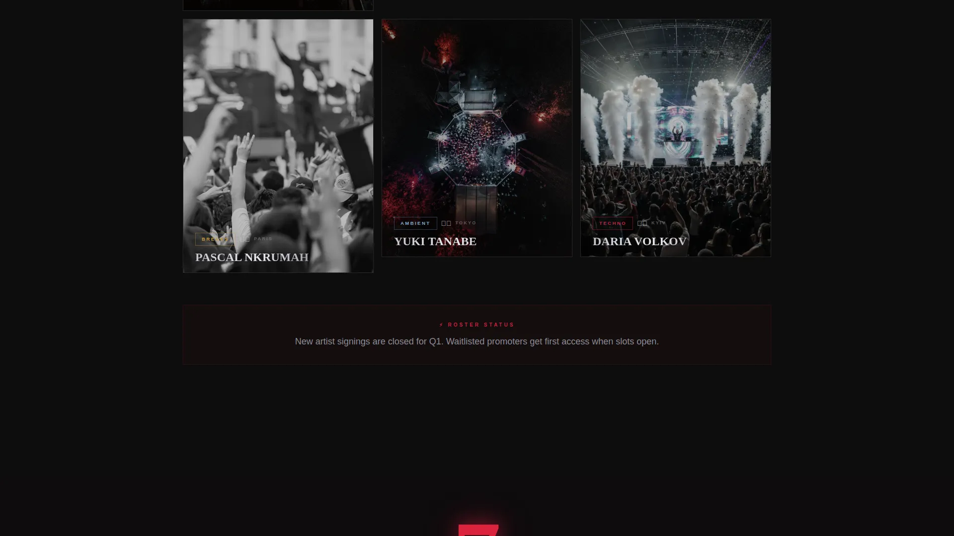 DJ Booking Agency Landing Page Template