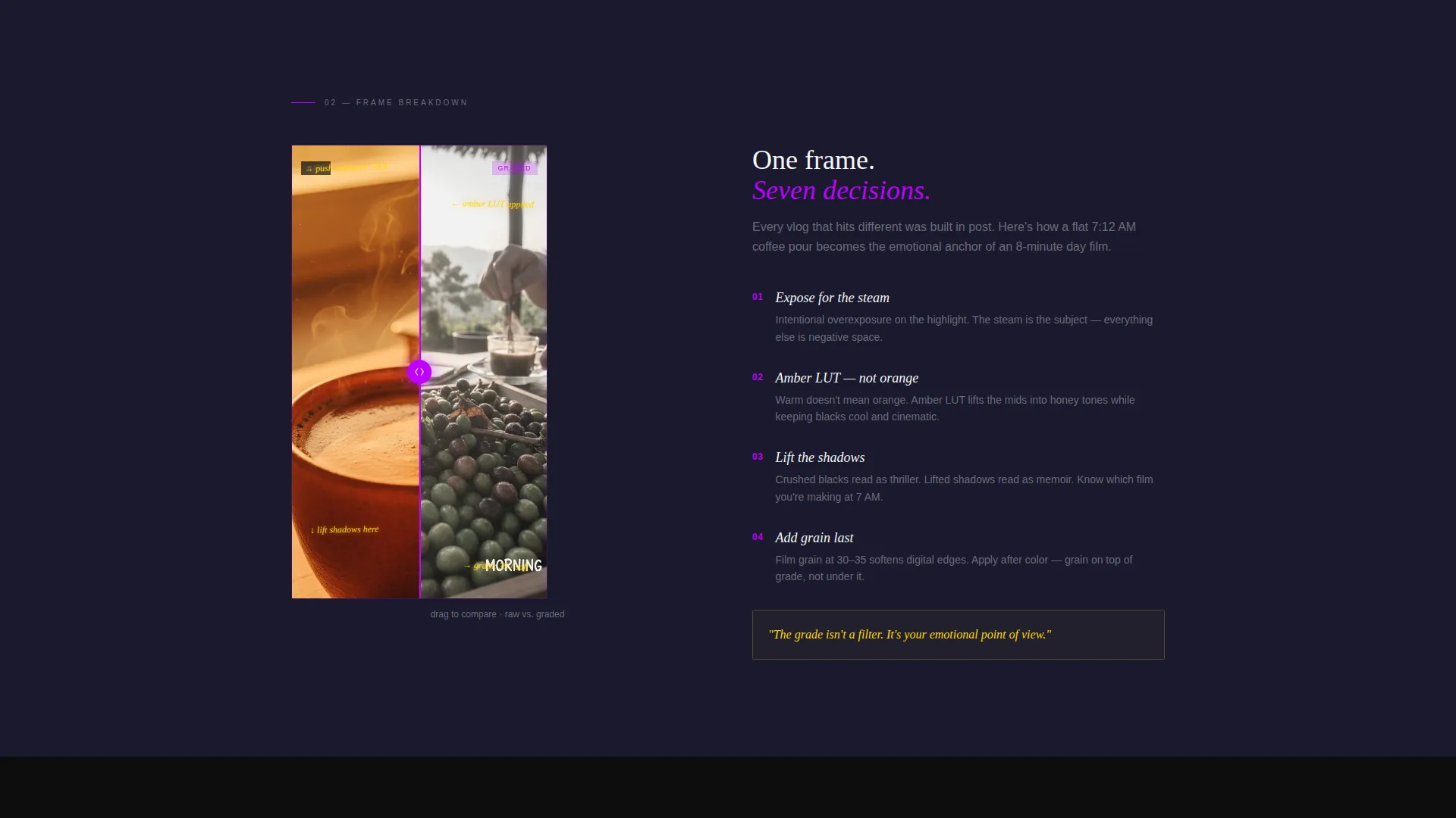 Cinematic Day-in-the-Life Vlog Landing Page
