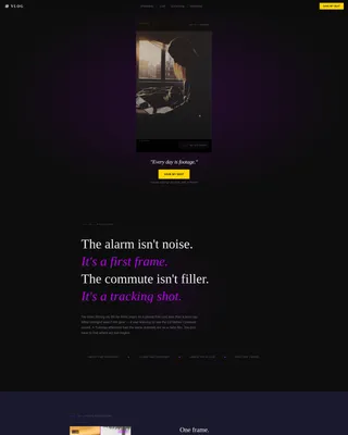 Cinematic Day-in-the-Life Vlog Landing Page