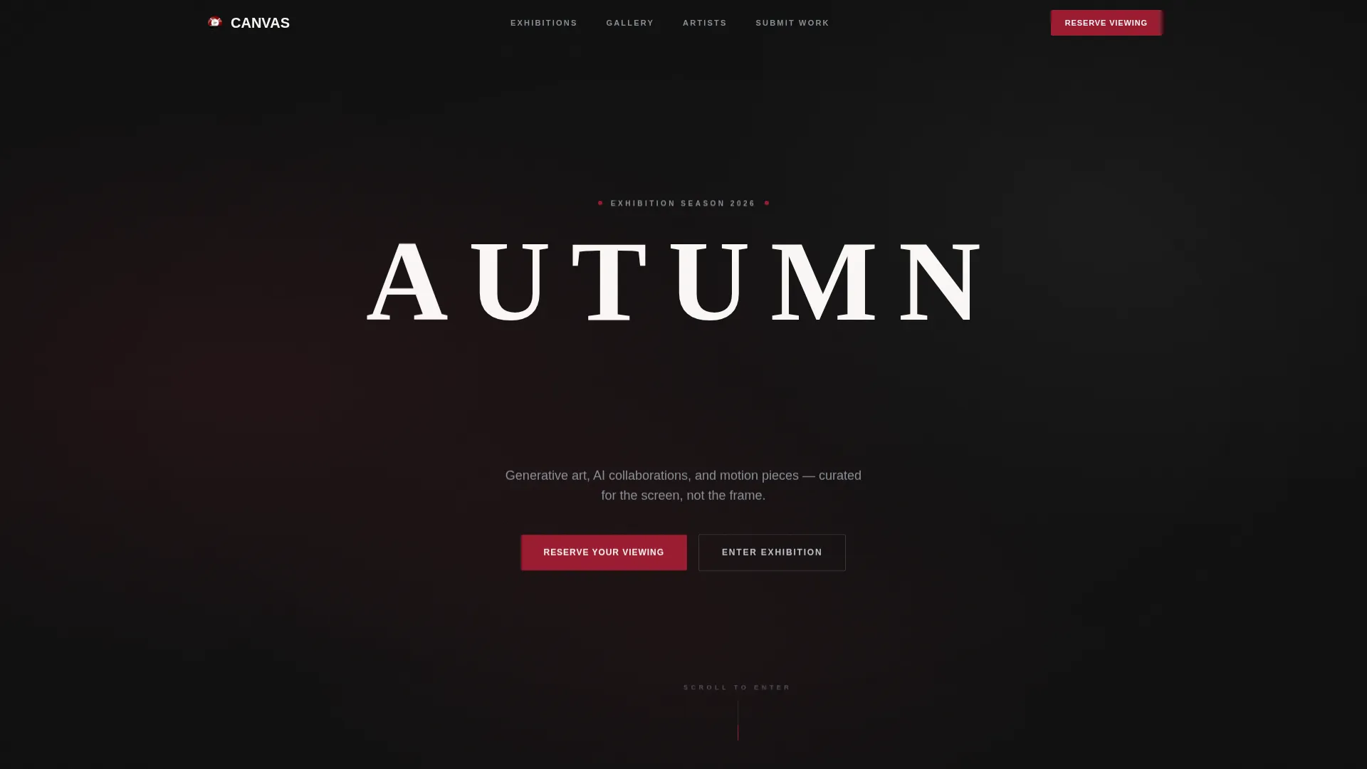 Immersive Digital Art Gallery Landing Page Template