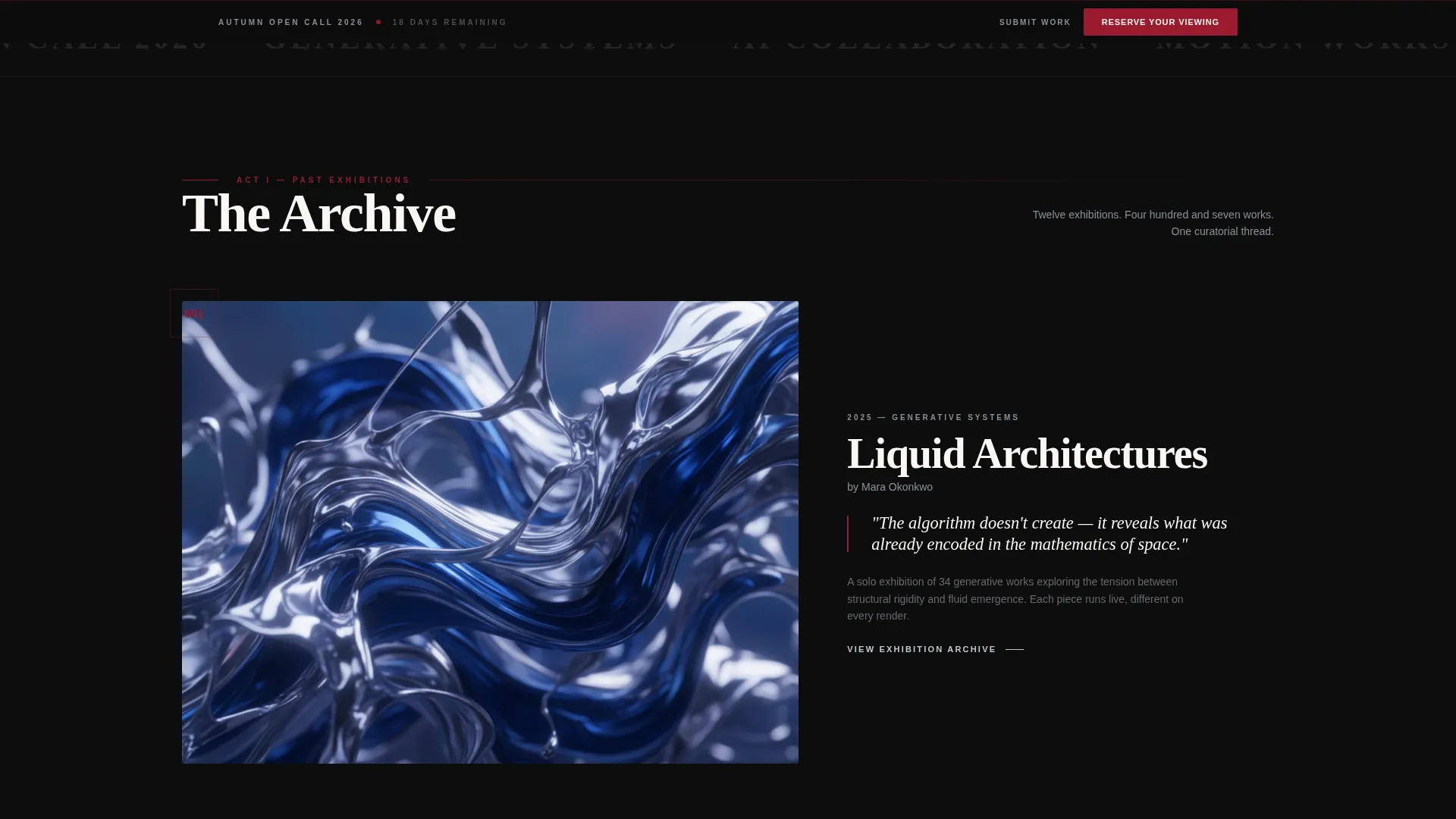 Immersive Digital Art Gallery Landing Page Template