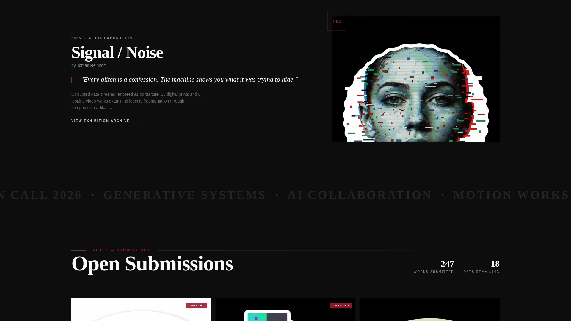 Immersive Digital Art Gallery Landing Page Template