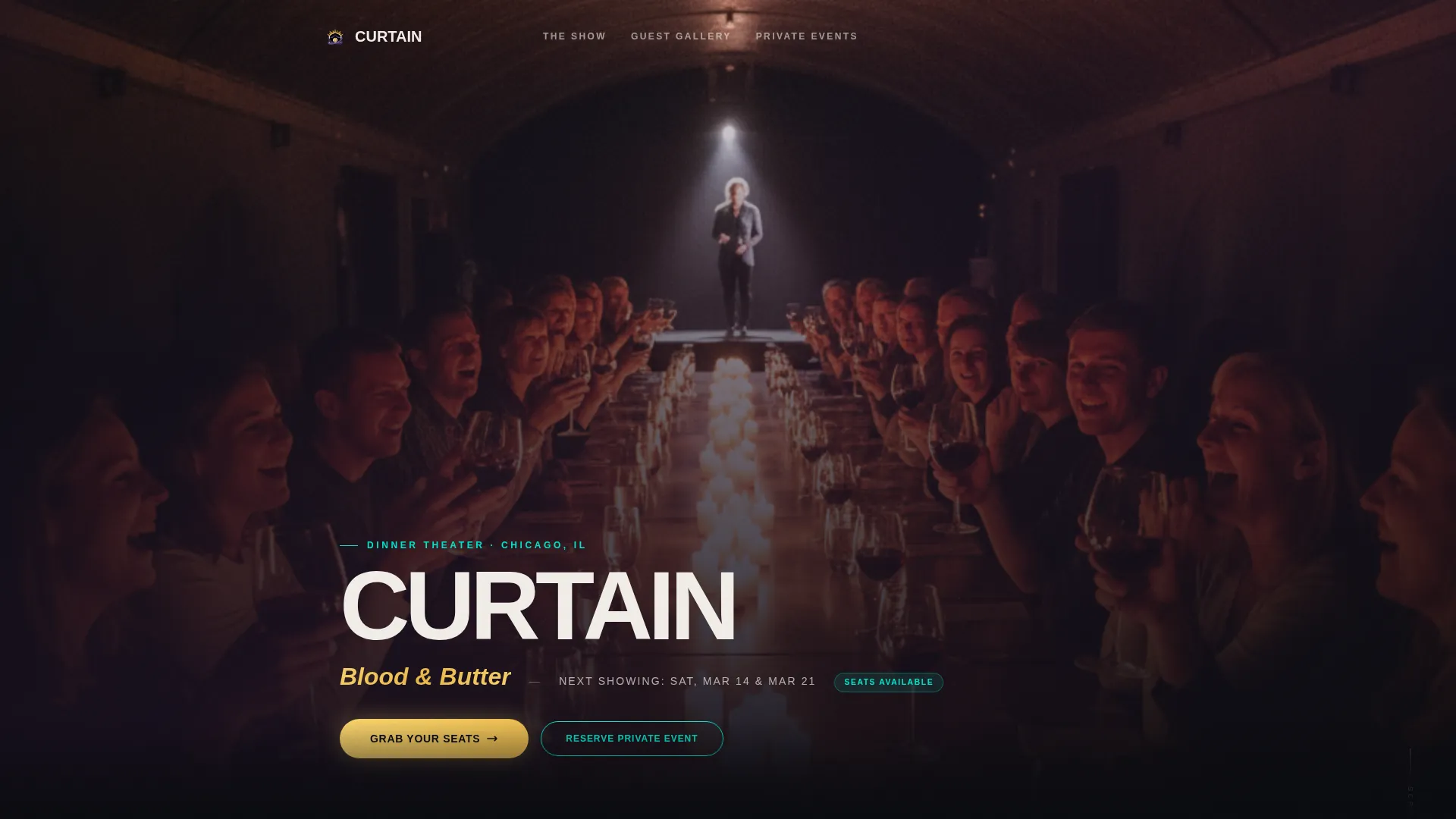 Immersive Dinner Theater Landing Page Template