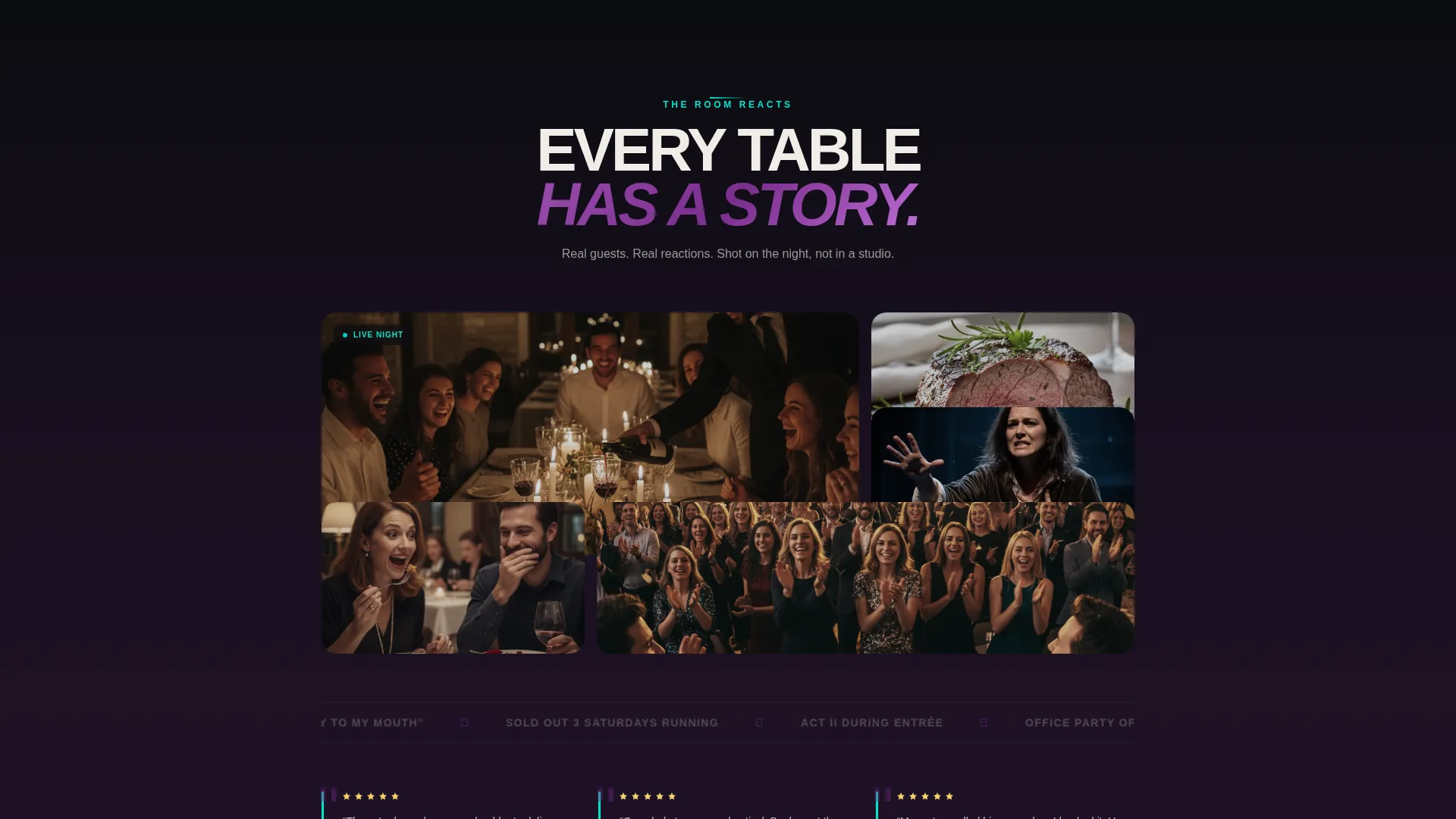 Immersive Dinner Theater Landing Page Template