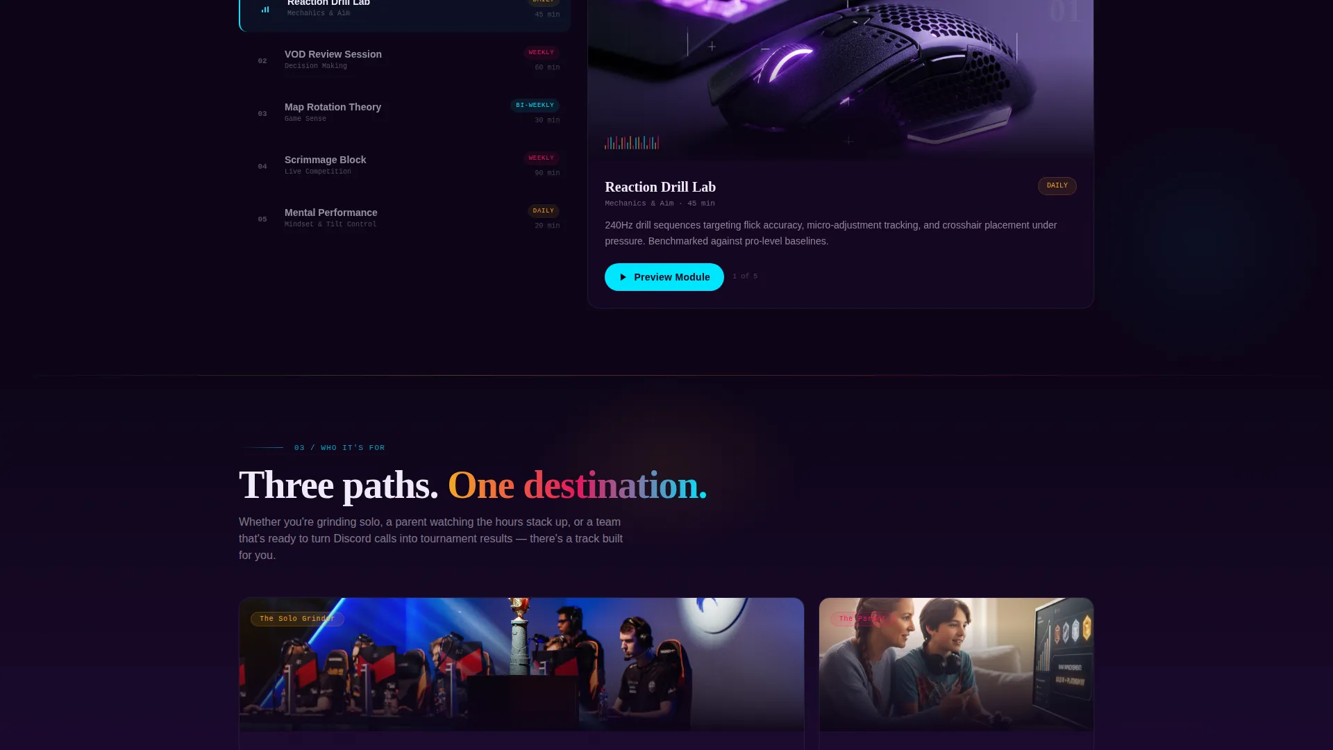 Elite Esports Academy Landing Page Template