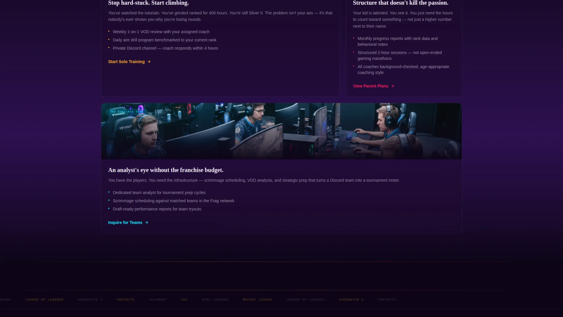 Elite Esports Academy Landing Page Template