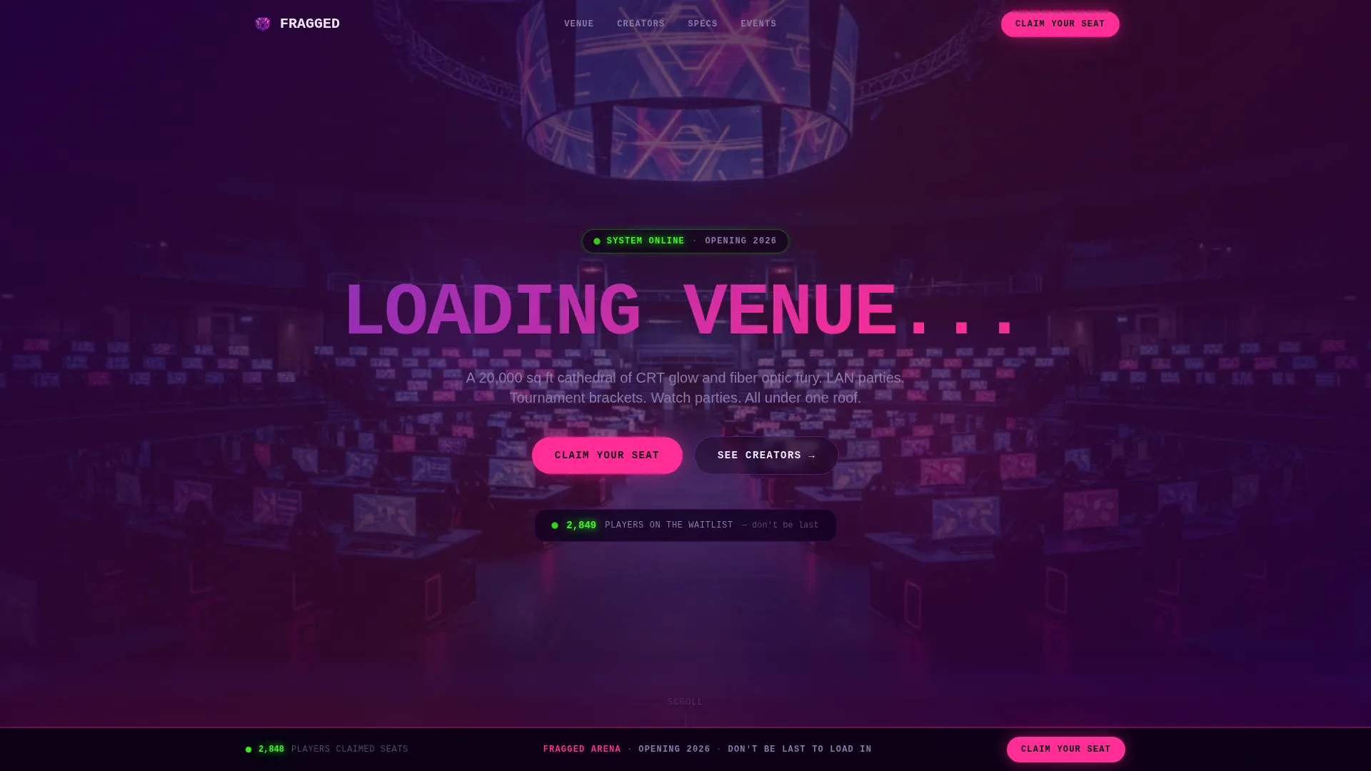 Esports Arena Waitlist Landing Page Template