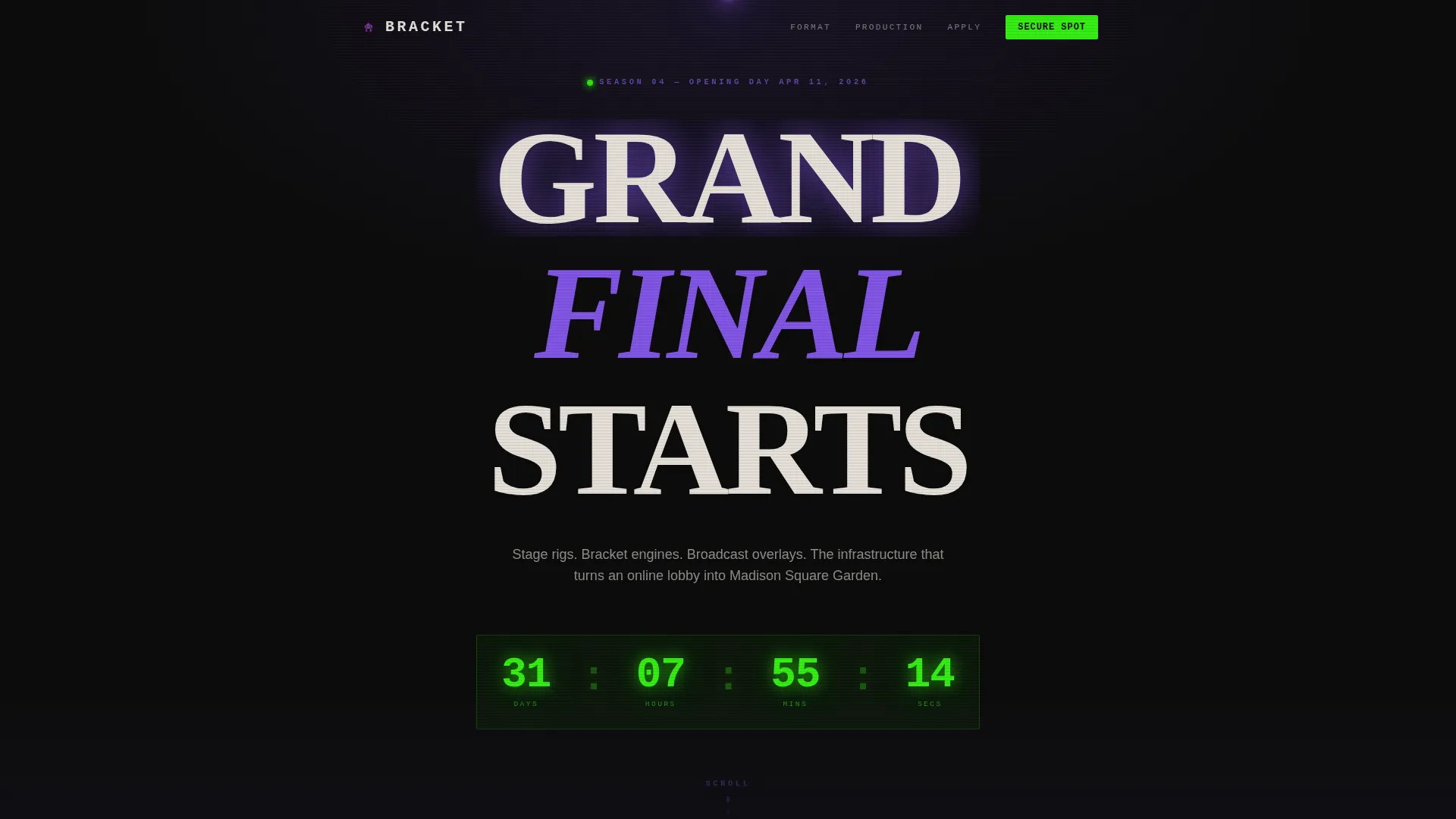 Elite Esports Tournament Organizer Landing Page