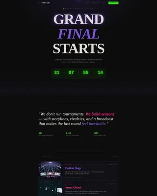 Elite Esports Tournament Organizer Landing Page