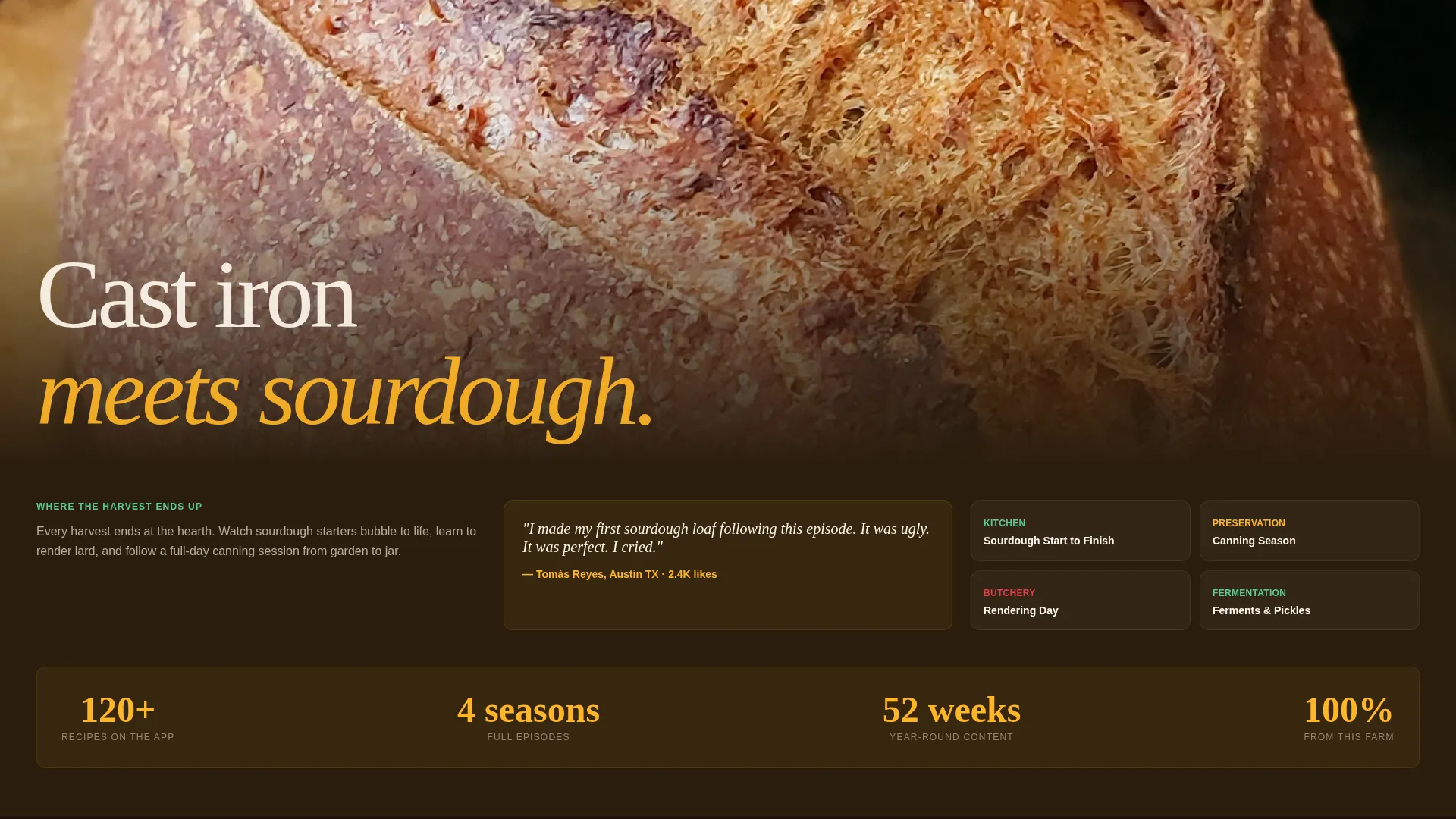 Cinematic Farm Vlog Landing Page Template
