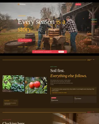 Cinematic Farm Vlog Landing Page Template