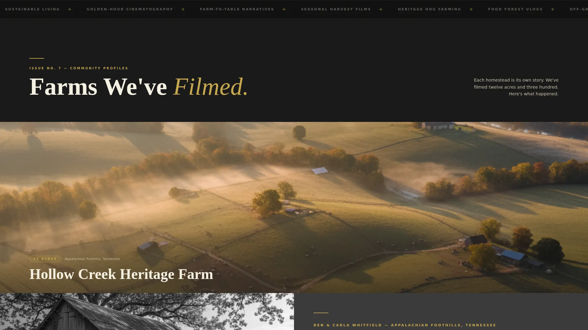 Farm & Homestead Vlog Production Landing Page