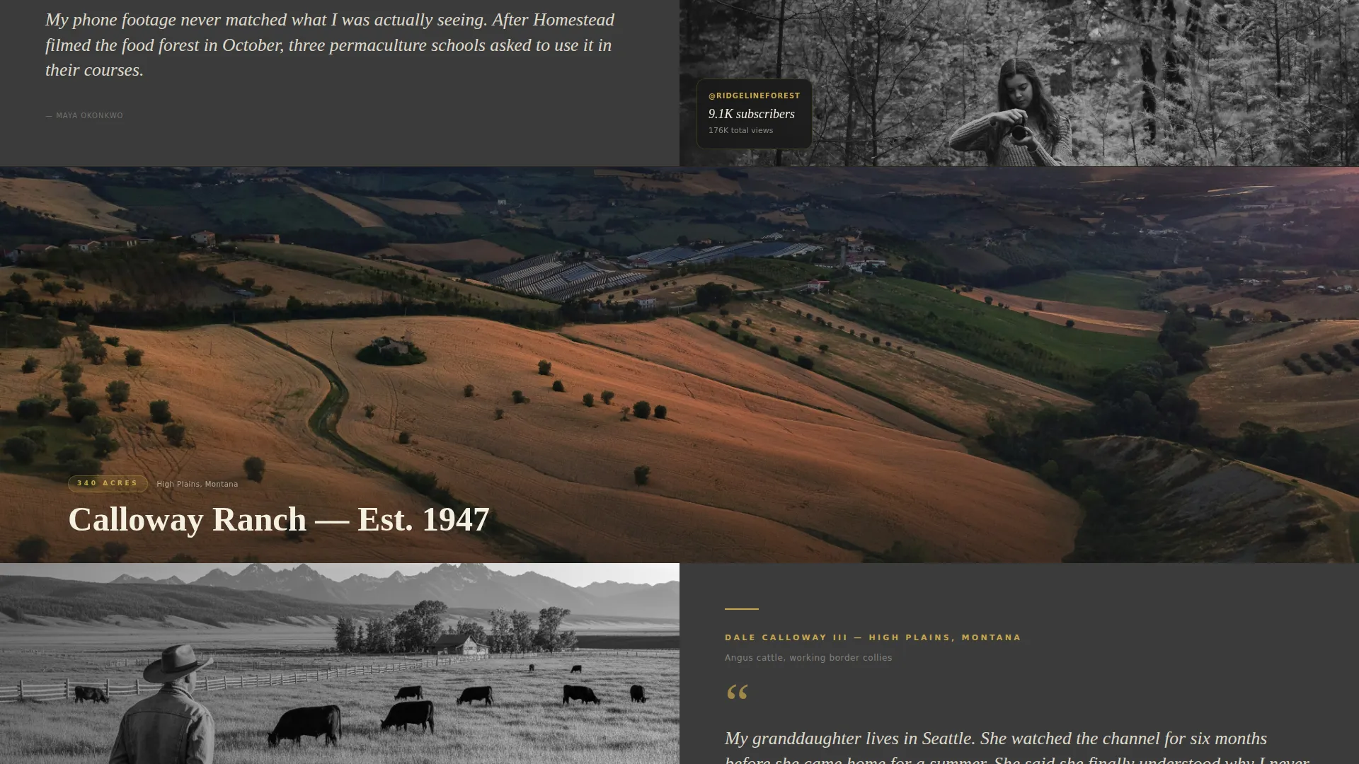 Farm & Homestead Vlog Production Landing Page