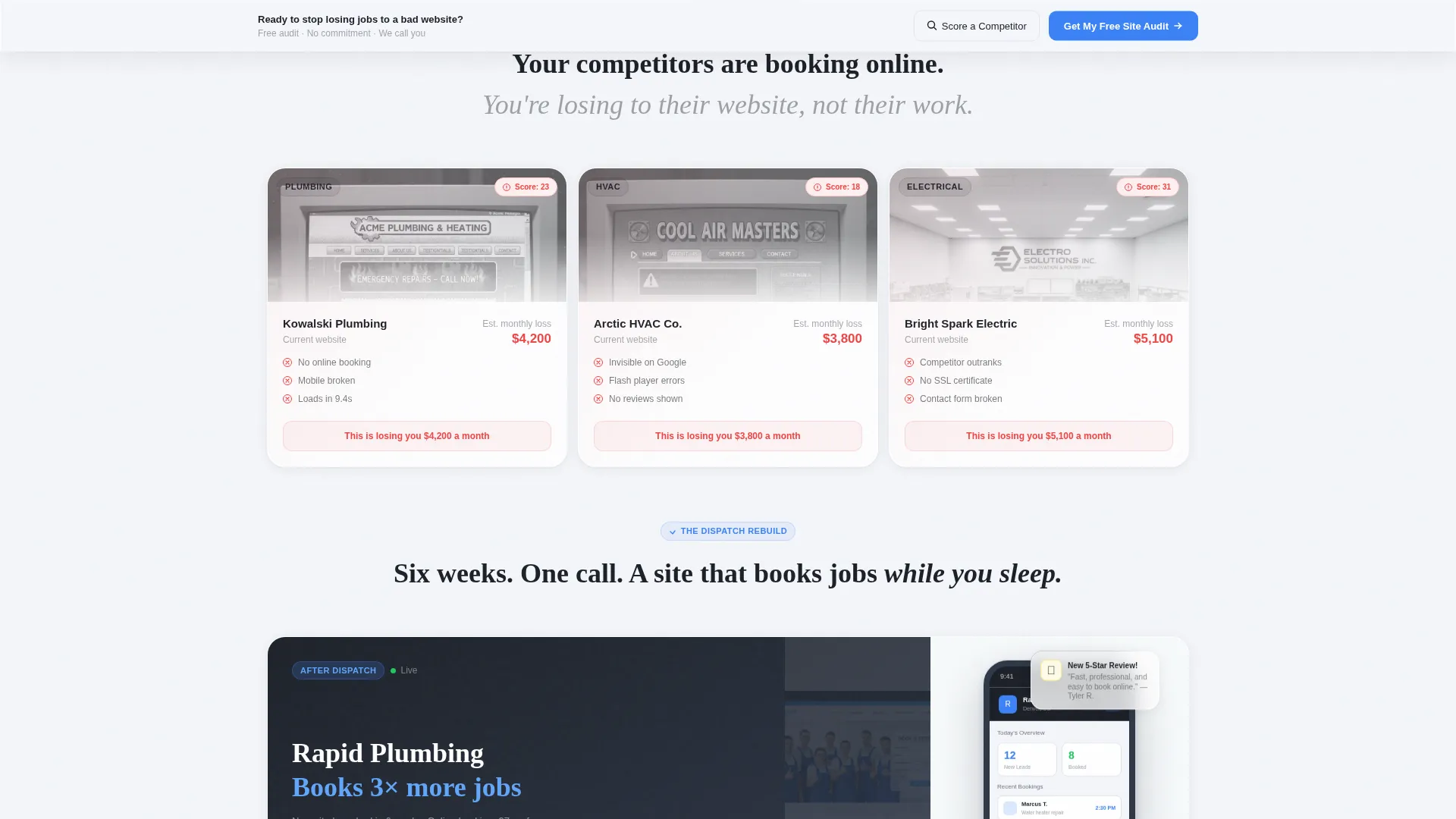 Home Services Agency Bento Grid Landing Page