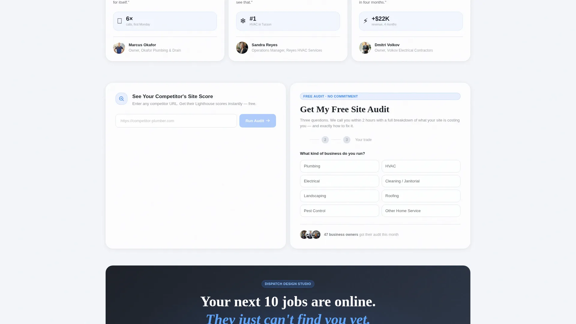 Home Services Agency Bento Grid Landing Page