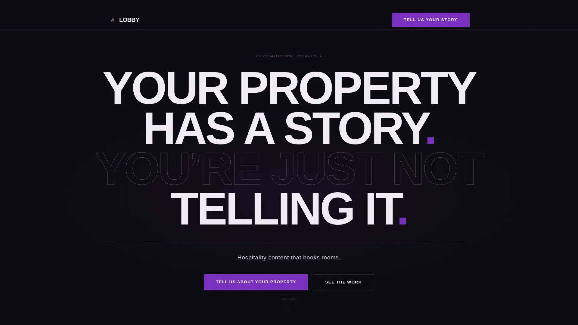 Cinematic Hospitality Agency Landing Page Template