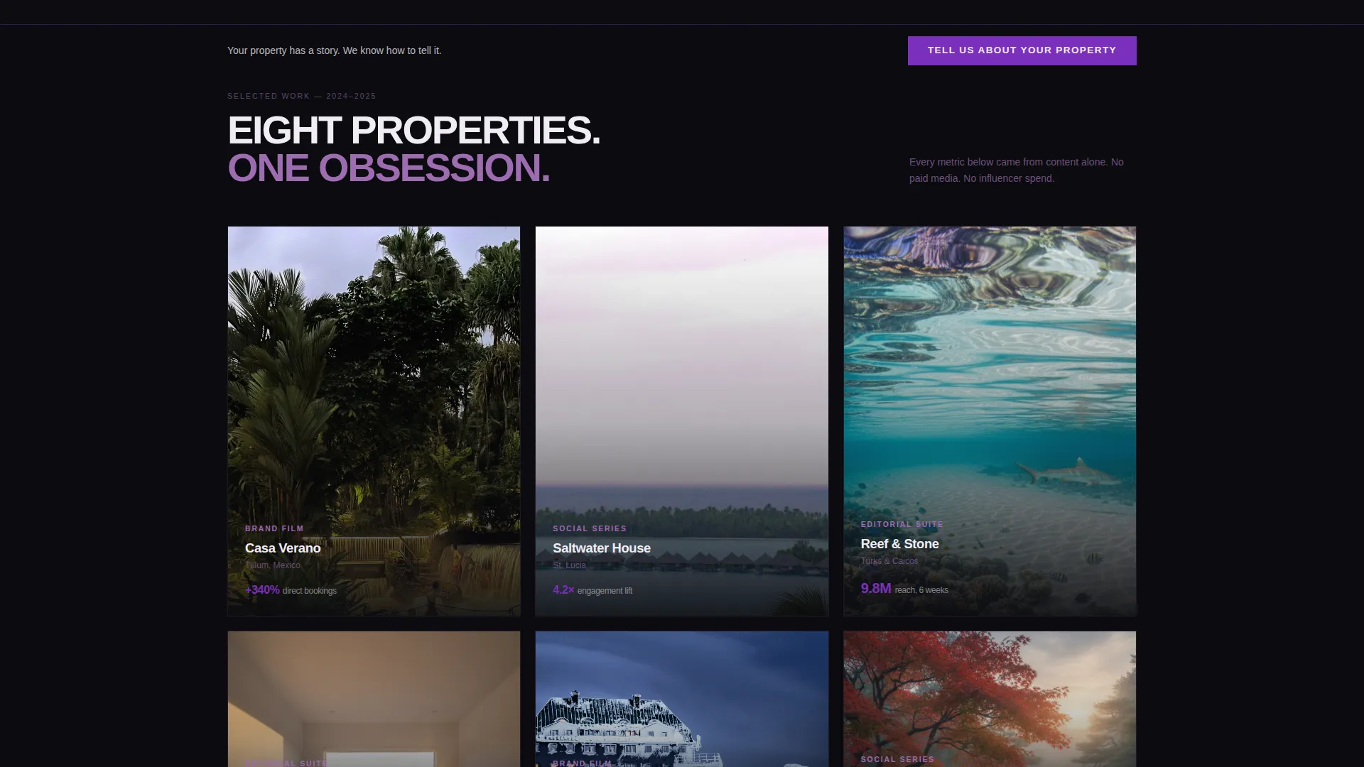 Cinematic Hospitality Agency Landing Page Template