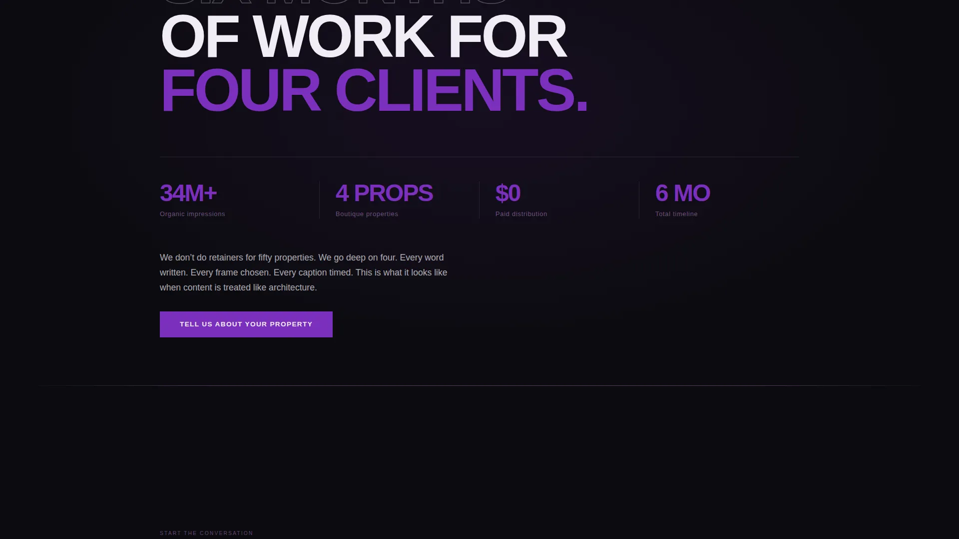 Cinematic Hospitality Agency Landing Page Template