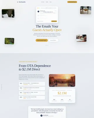 Hospitality Email Marketing Agency Landing Page