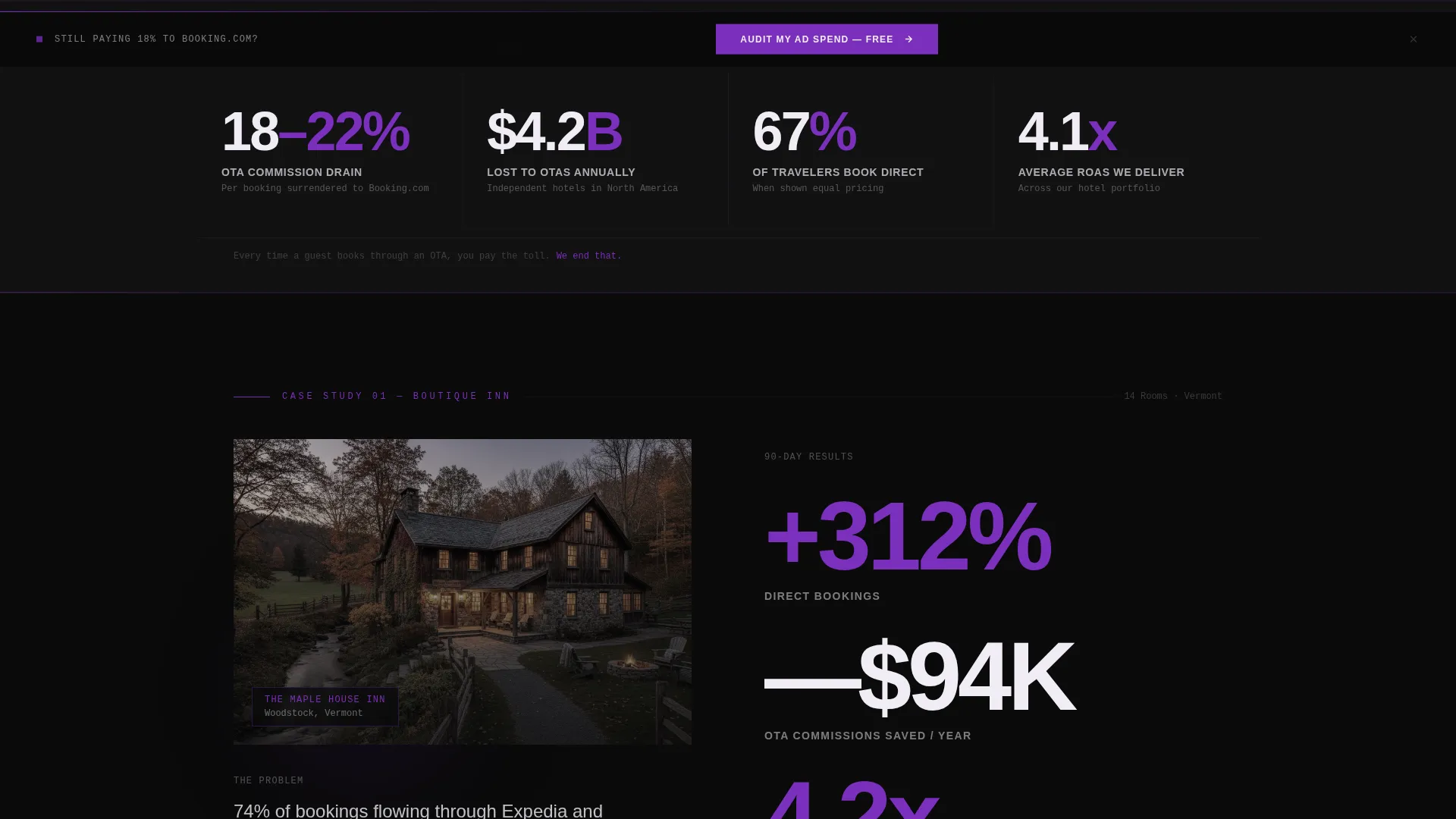 Highconverting Hospitality Landing Page Template