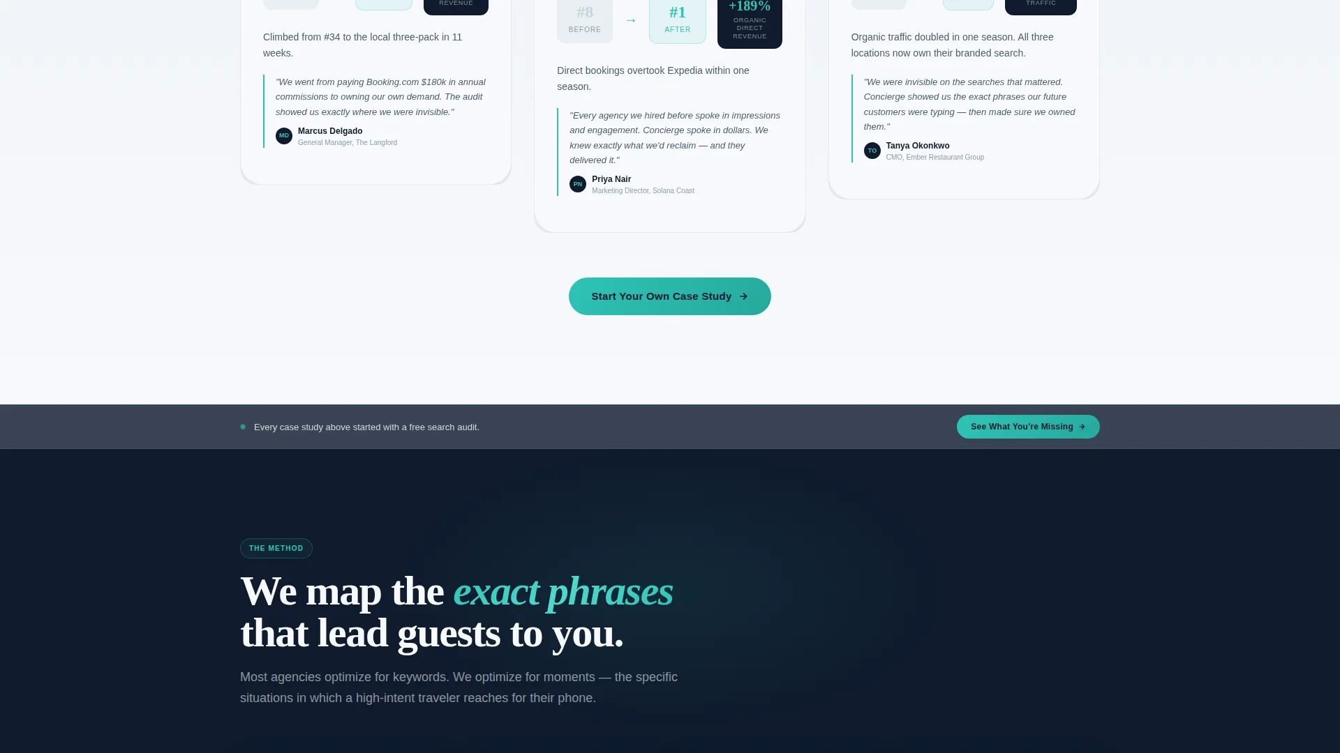 Hospitality SEO Agency Landing Page Template