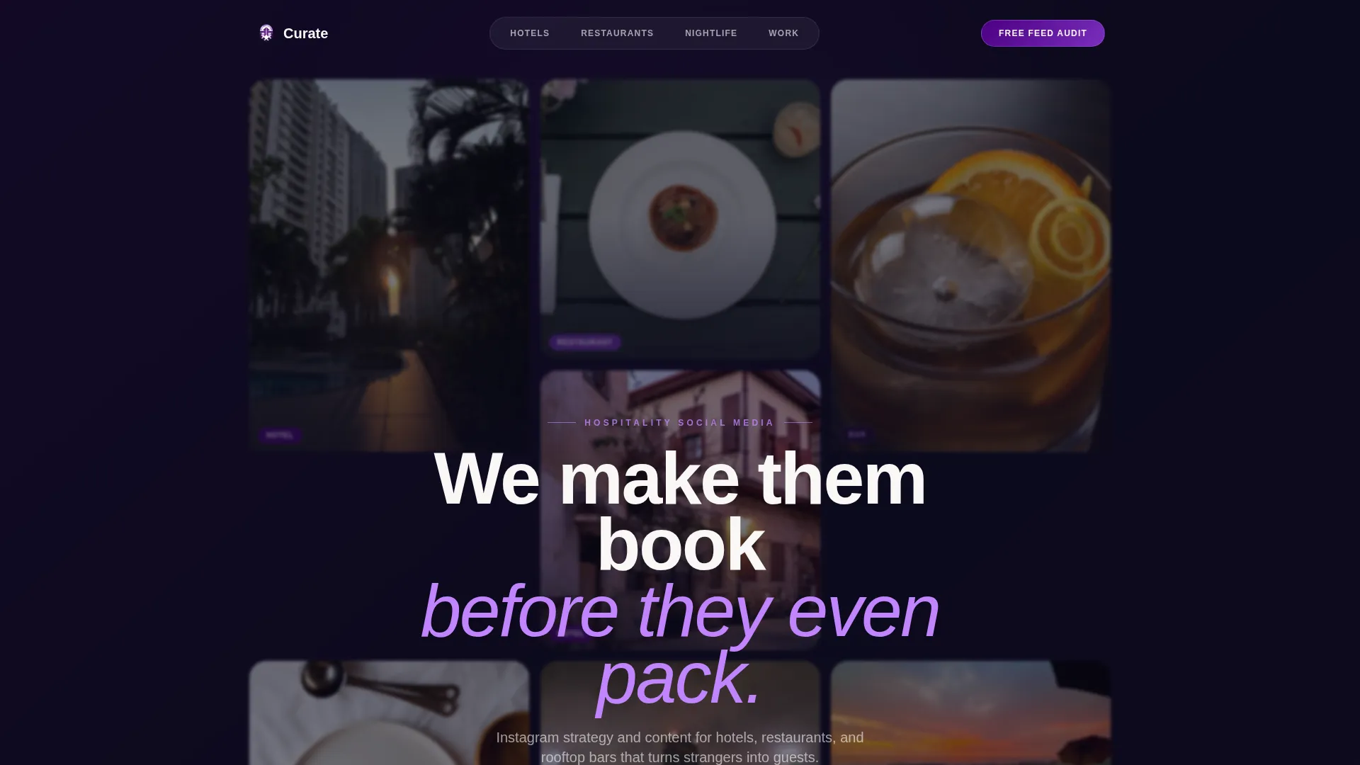 Hospitality Social Media Agency Landing Page Template