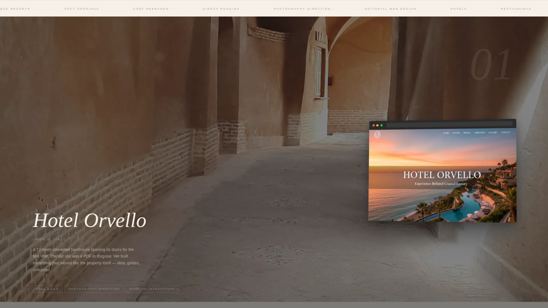 Hospitality Web Design Agency Landing Page