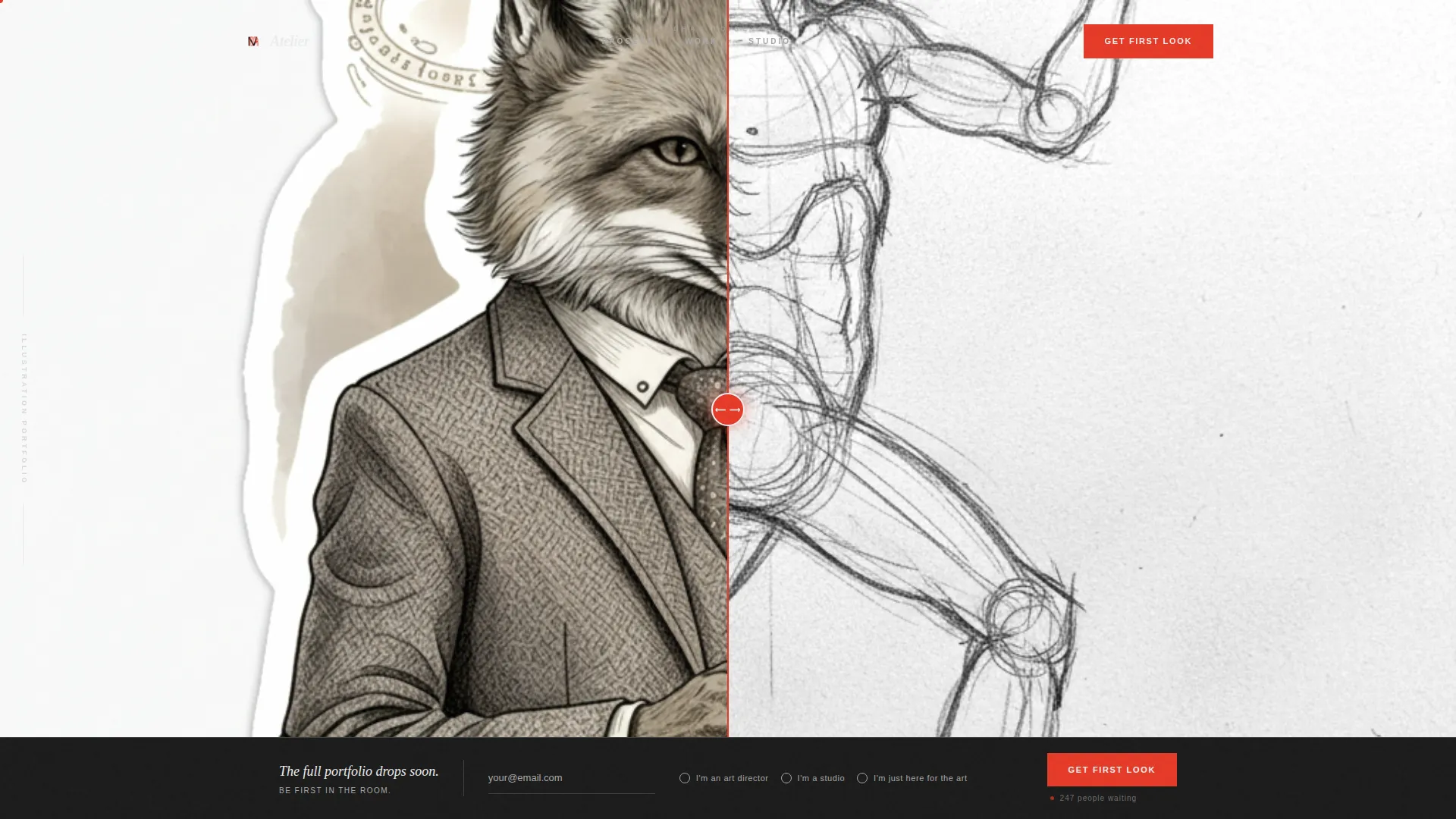 Cinematic Illustrator Portfolio Landing Page