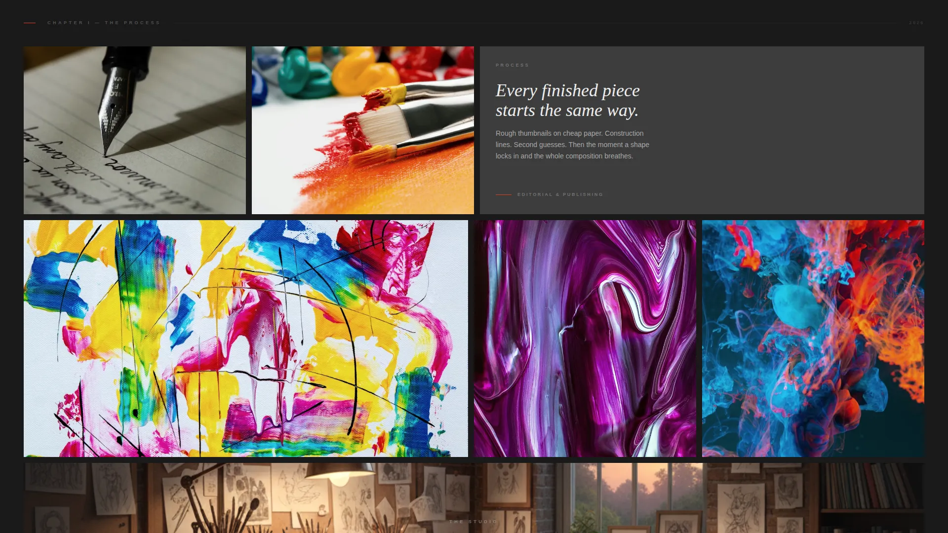 Cinematic Illustrator Portfolio Landing Page