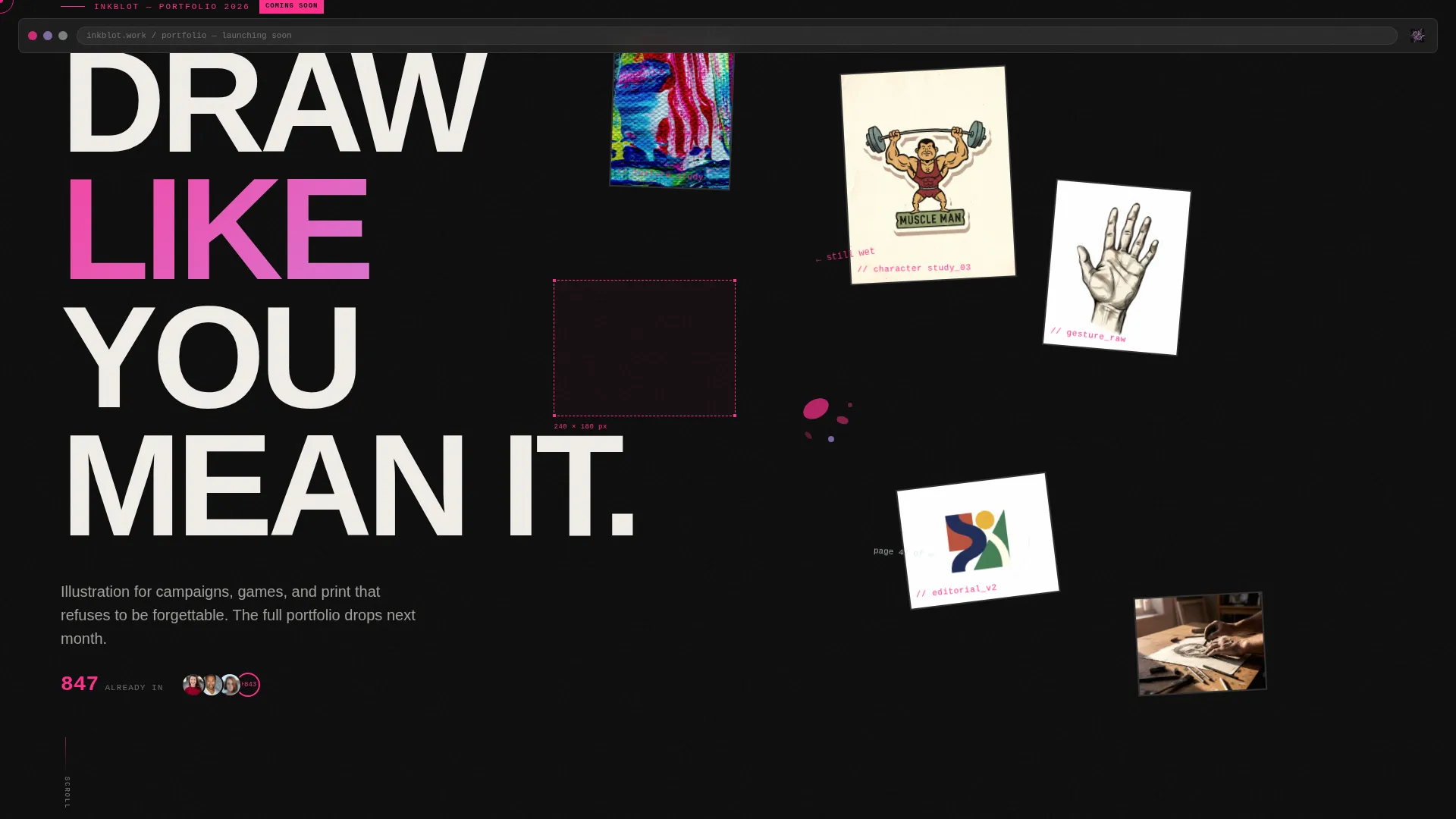 Bold Brutalist Illustrator Landing Page Template