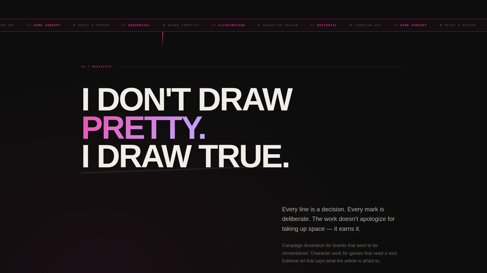 Bold Brutalist Illustrator Landing Page Template
