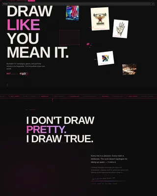 Bold Brutalist Illustrator Landing Page Template