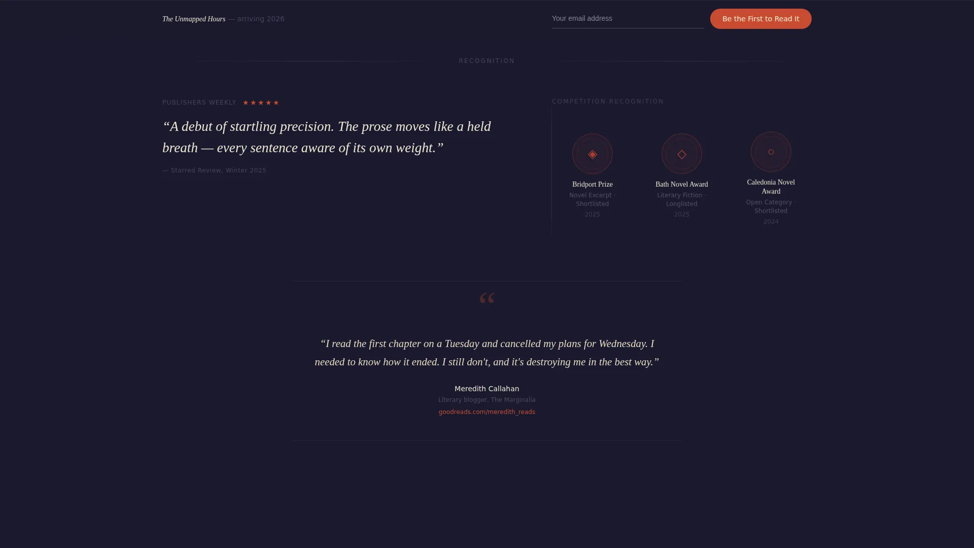 Immersive Author Landing Page Template