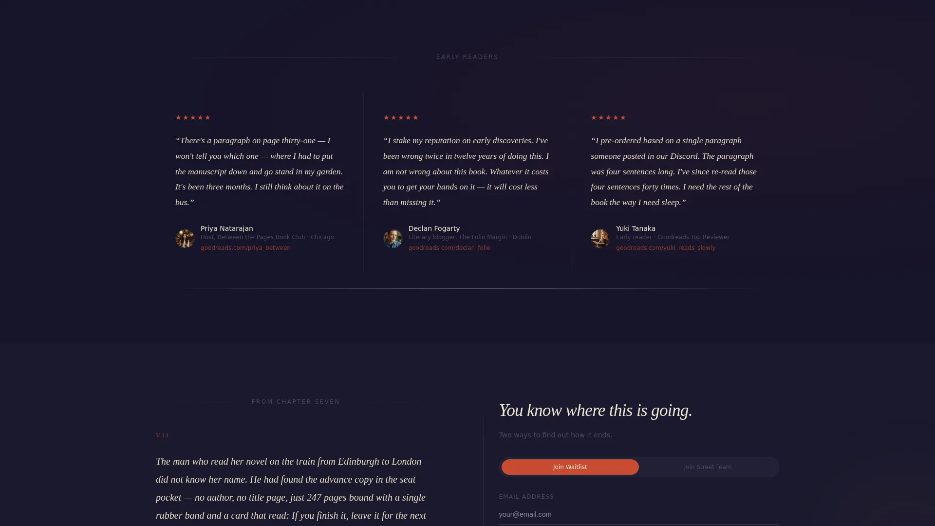 Immersive Author Landing Page Template