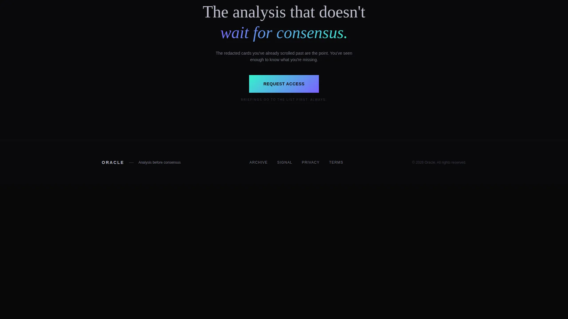 Dark Immersive Analyst Landing Page Template