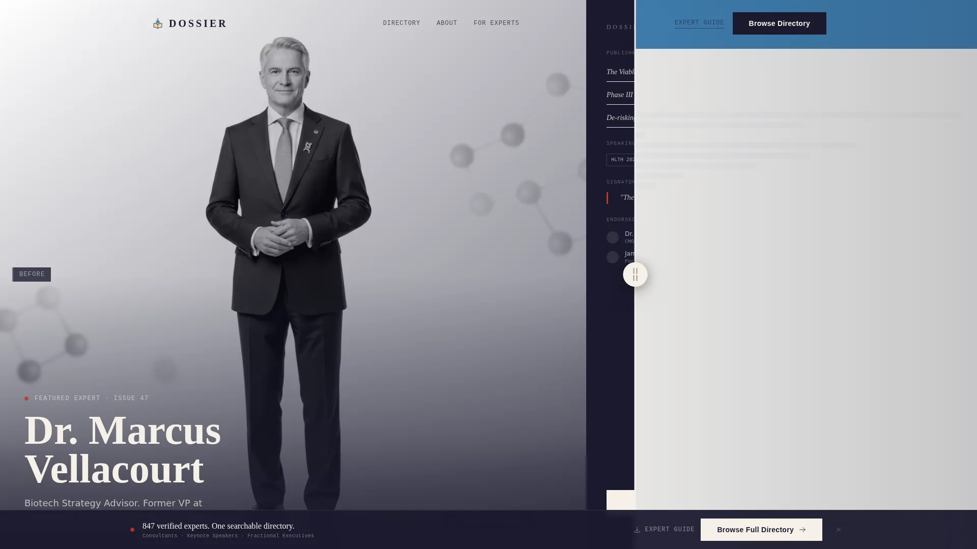 Industry Expert Directory Profile Landing Page