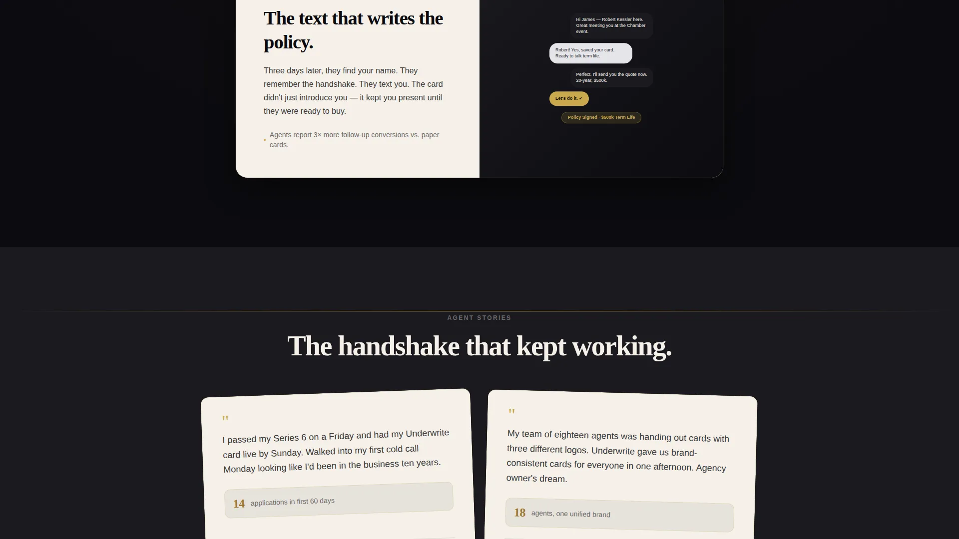 Insurance Agent Digital Business Card Landing Page