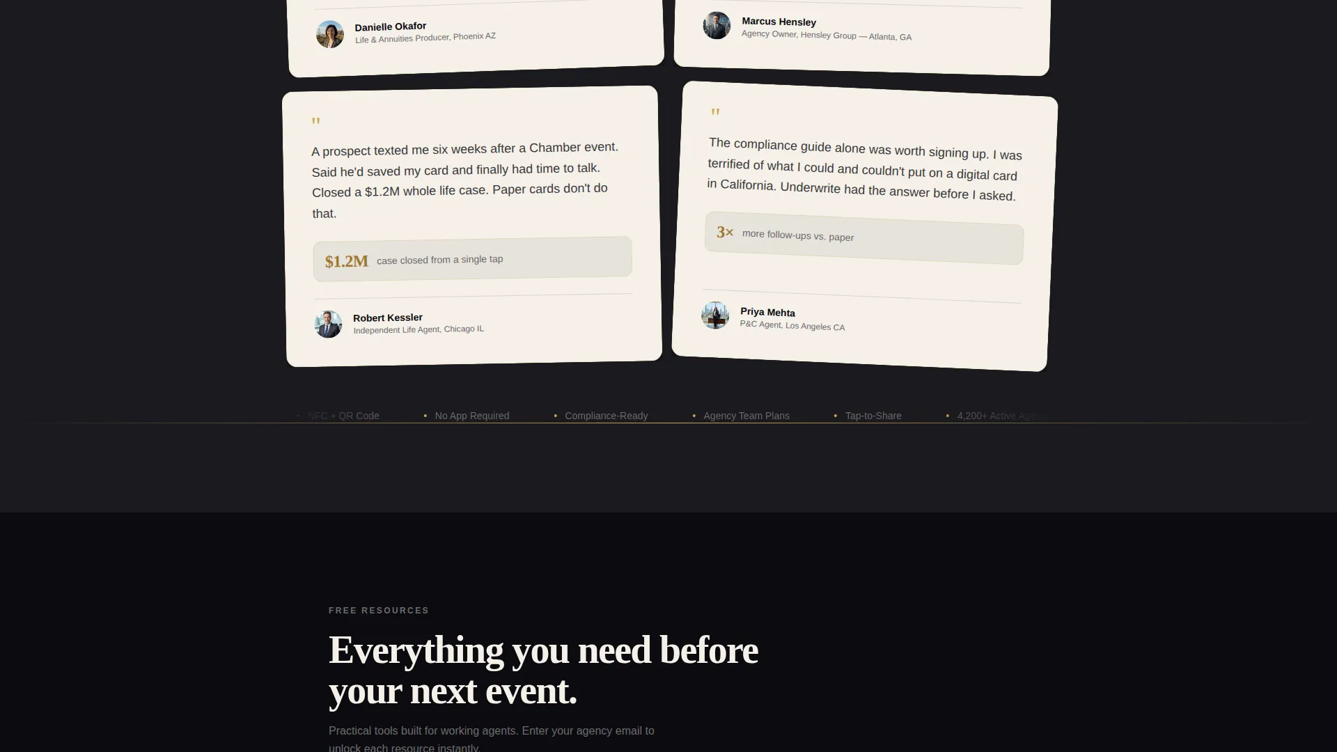 Insurance Agent Digital Business Card Landing Page