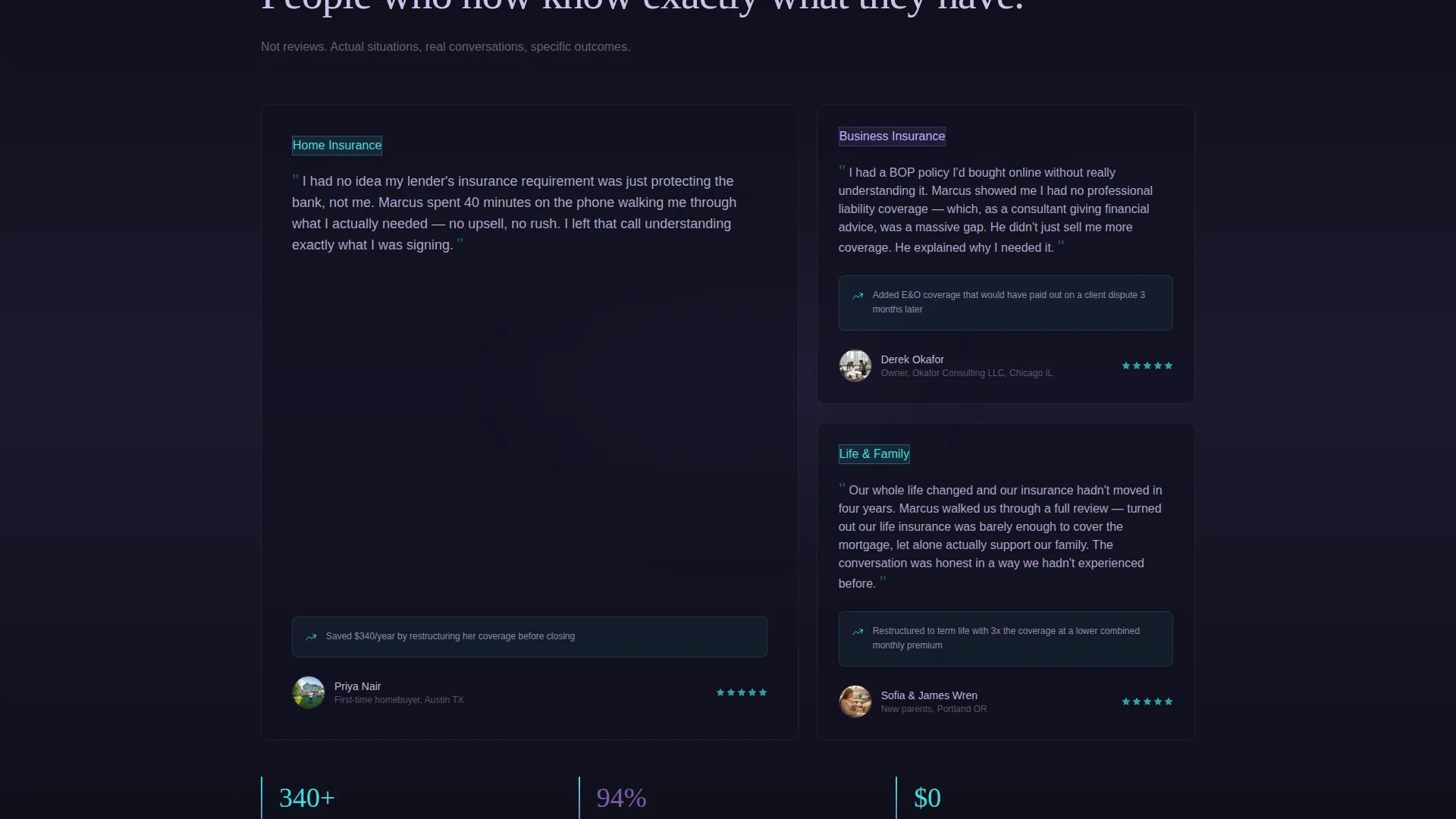 Immersive Insurance Agent Personal Brand Landing Page