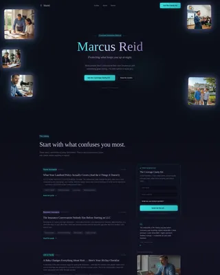 Immersive Insurance Agent Personal Brand Landing Page