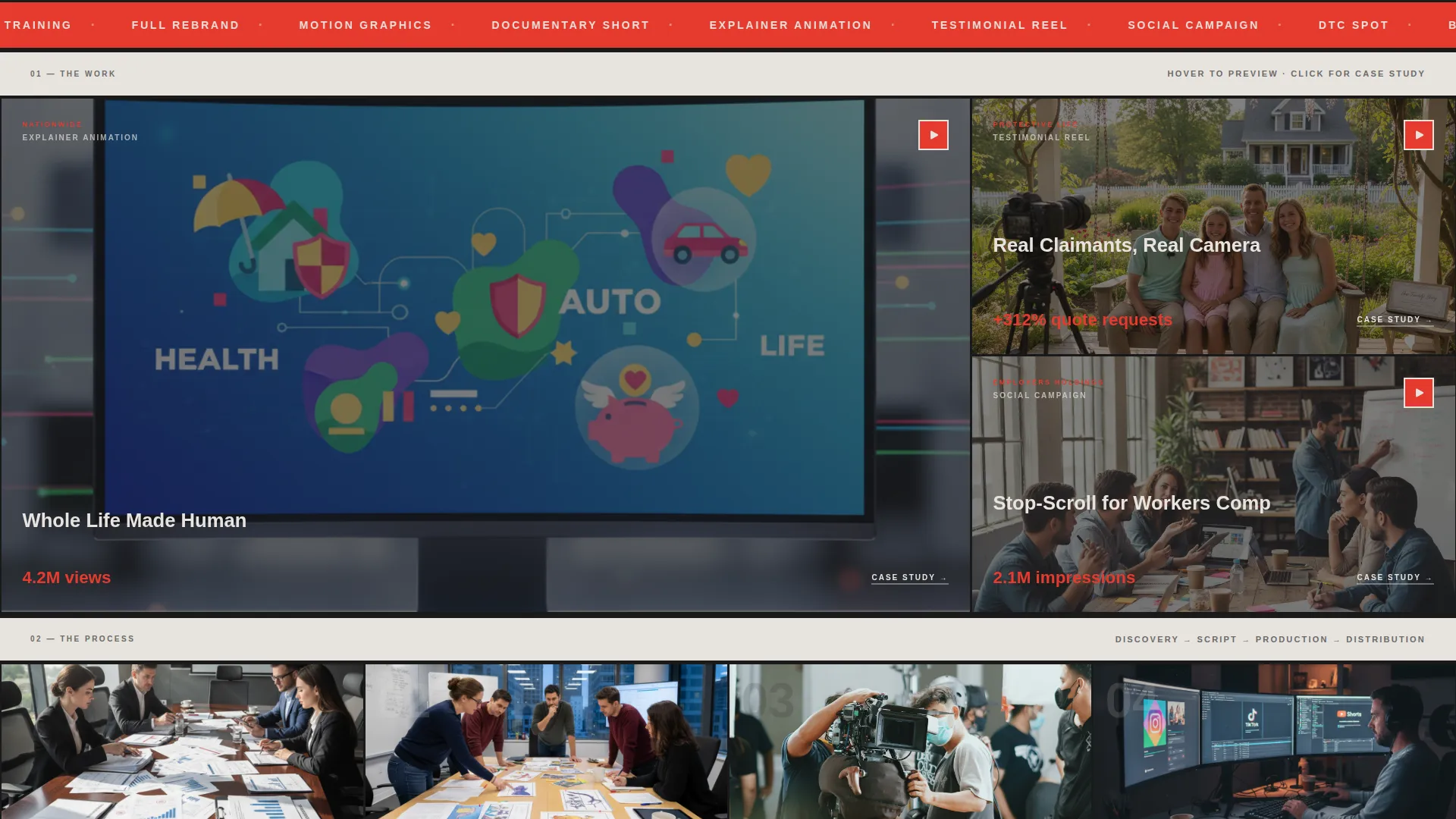 Insurance Video Marketing Agency Landing Page